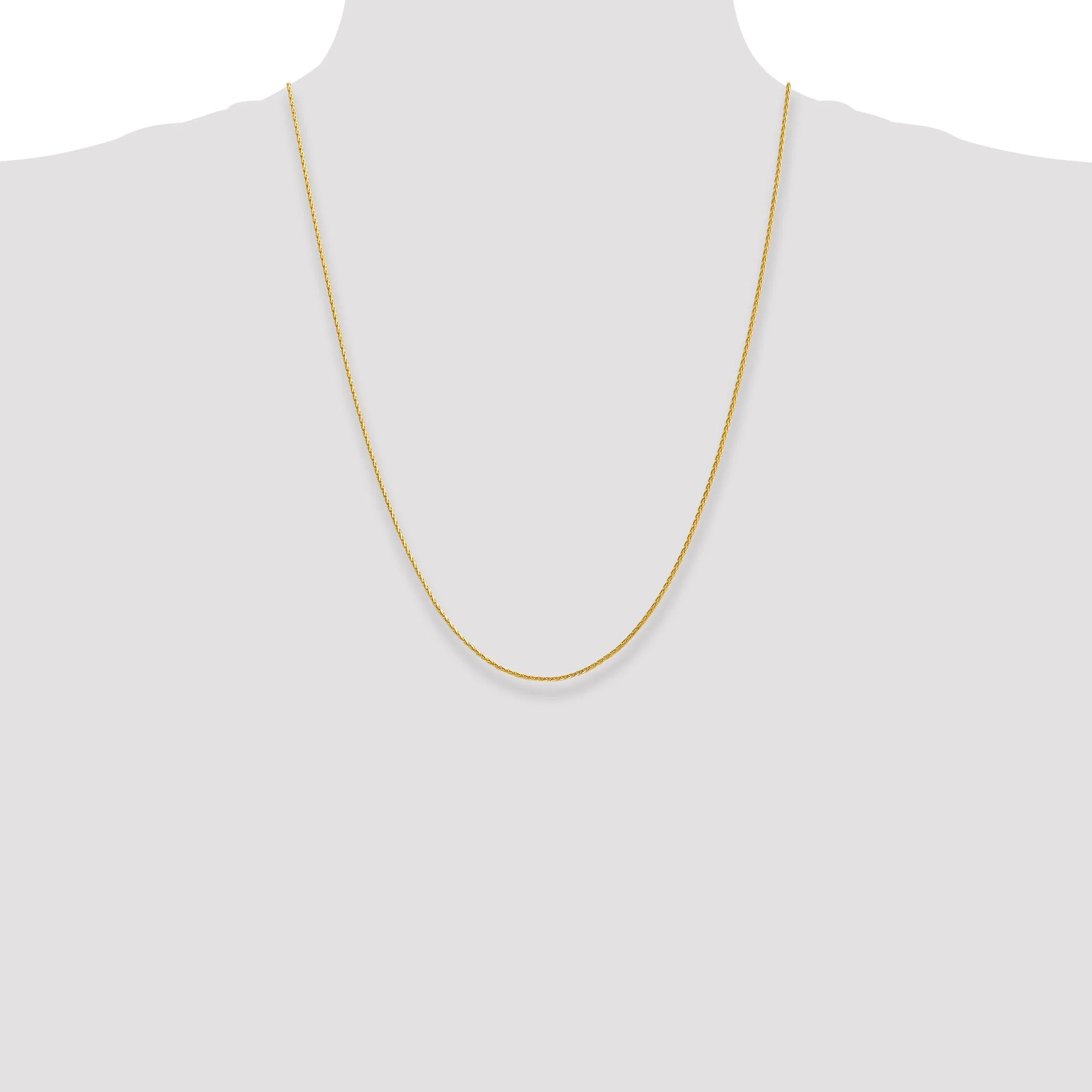 14k Yellow Gold 1.50mm Solid D.C Wheat Chain
