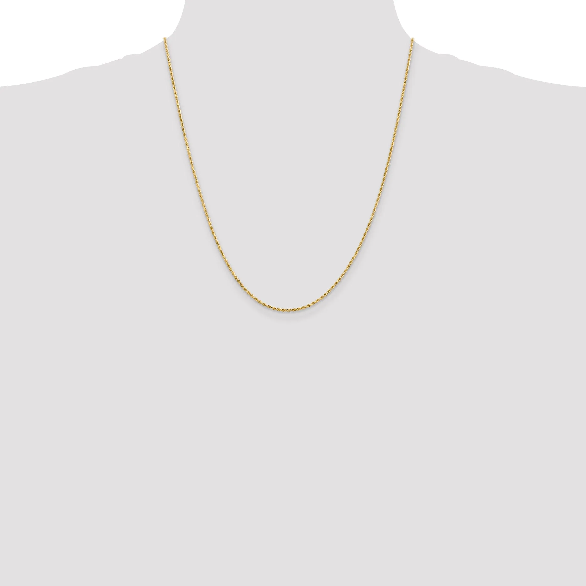14k Yellow Gold 1.5mm D.C Rope Chain