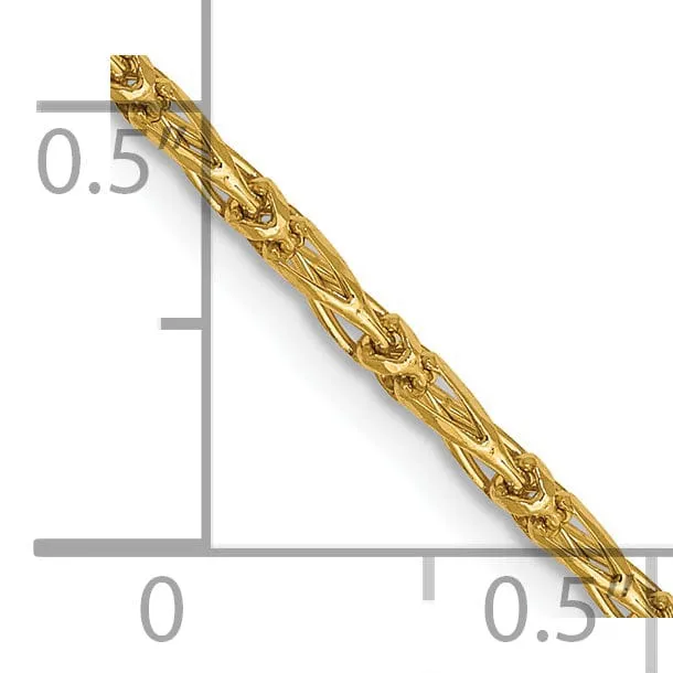 14k Yellow Gold 1.6 m DC Open Link Franco Chain