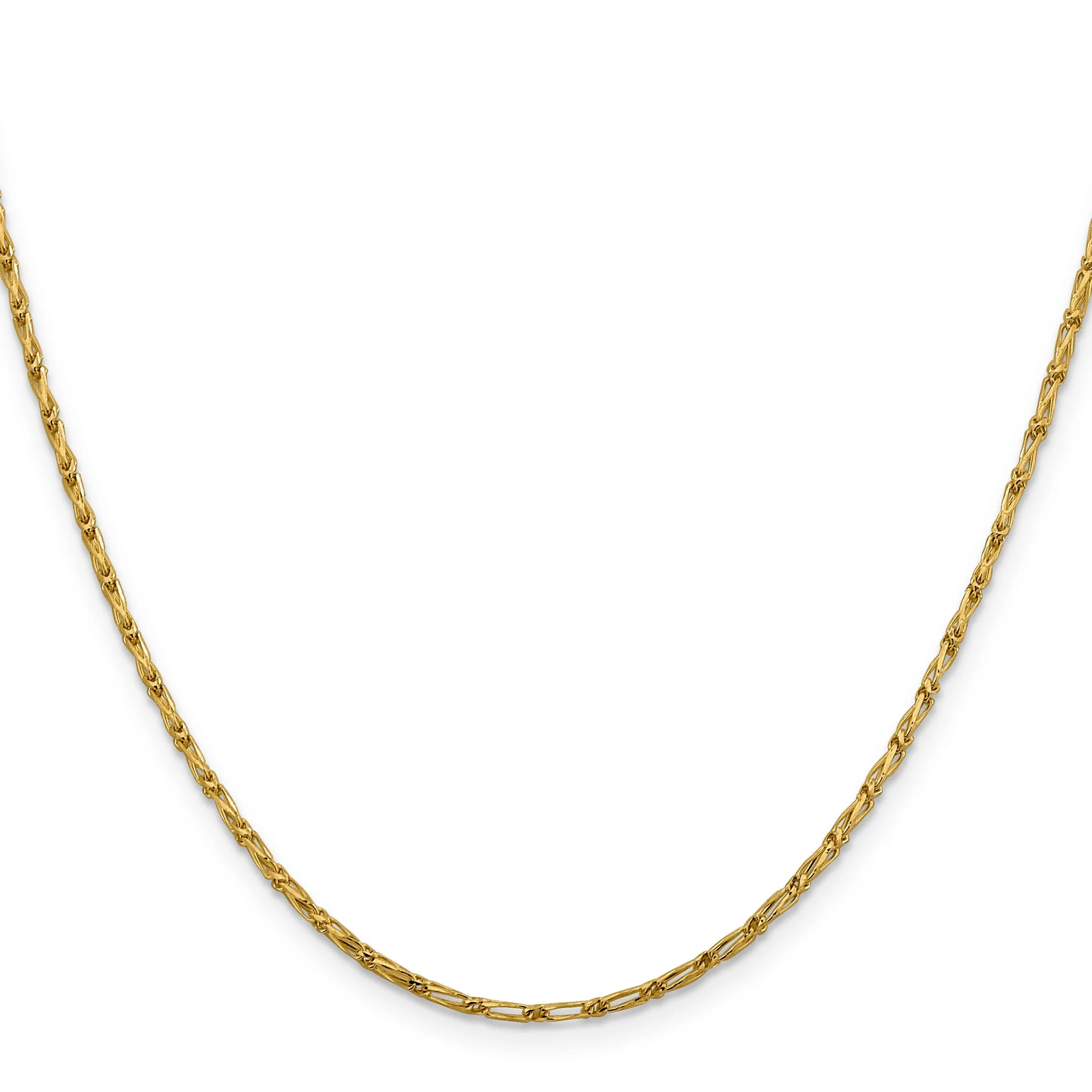 14k Yellow Gold 1.6 m DC Open Link Franco Chain