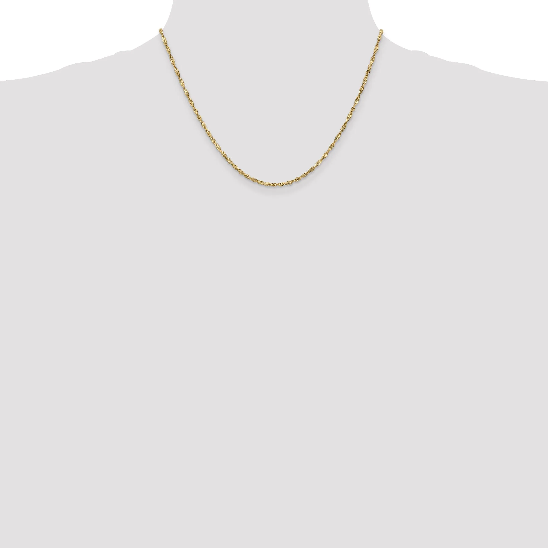 14k Yellow Gold 1.6 mm Singapore Chain