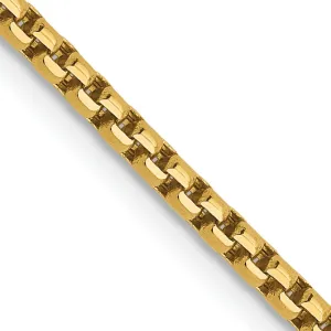 14k Yellow Gold 1.85 mm D.C Round Box Chain