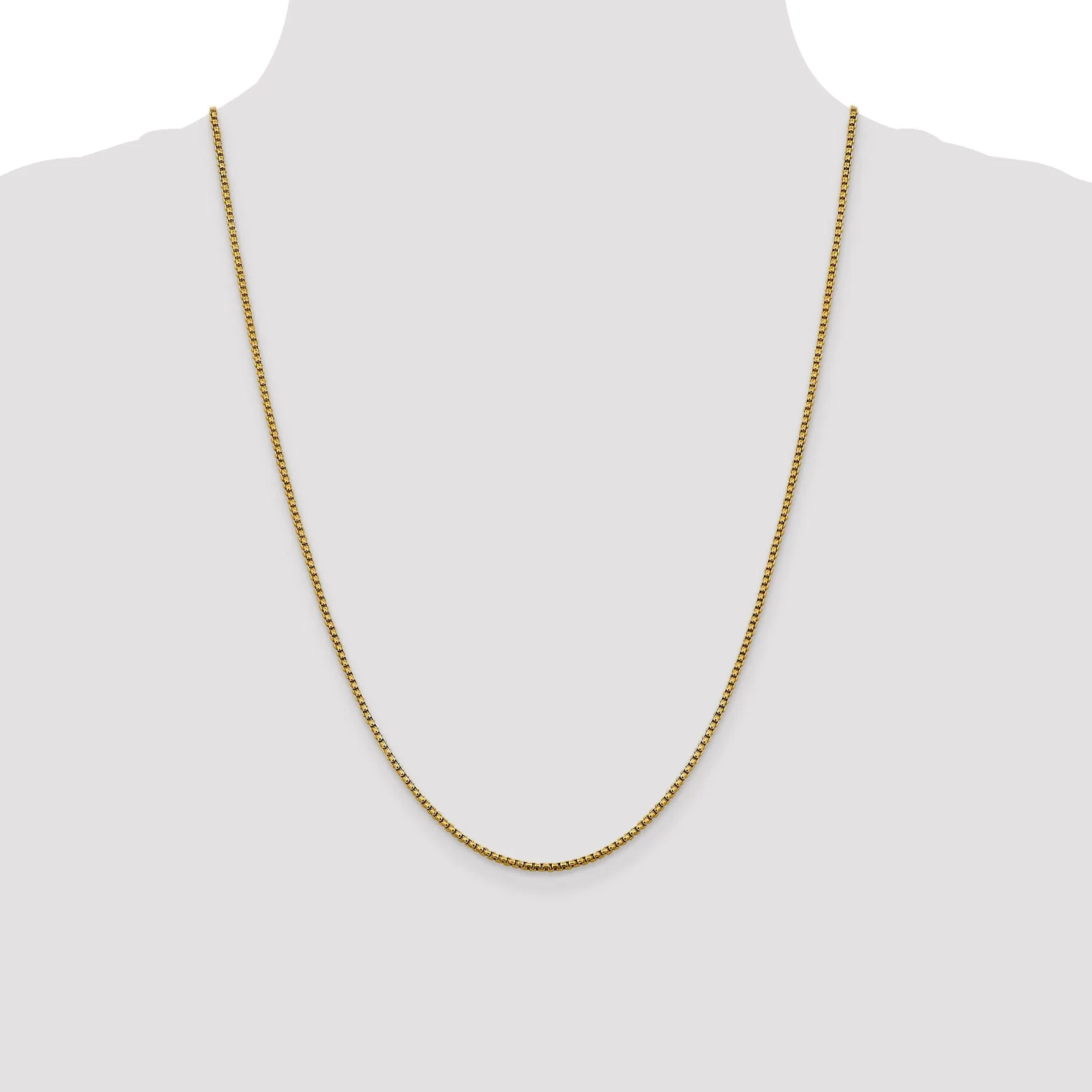 14k Yellow Gold 1.85 mm D.C Round Box Chain