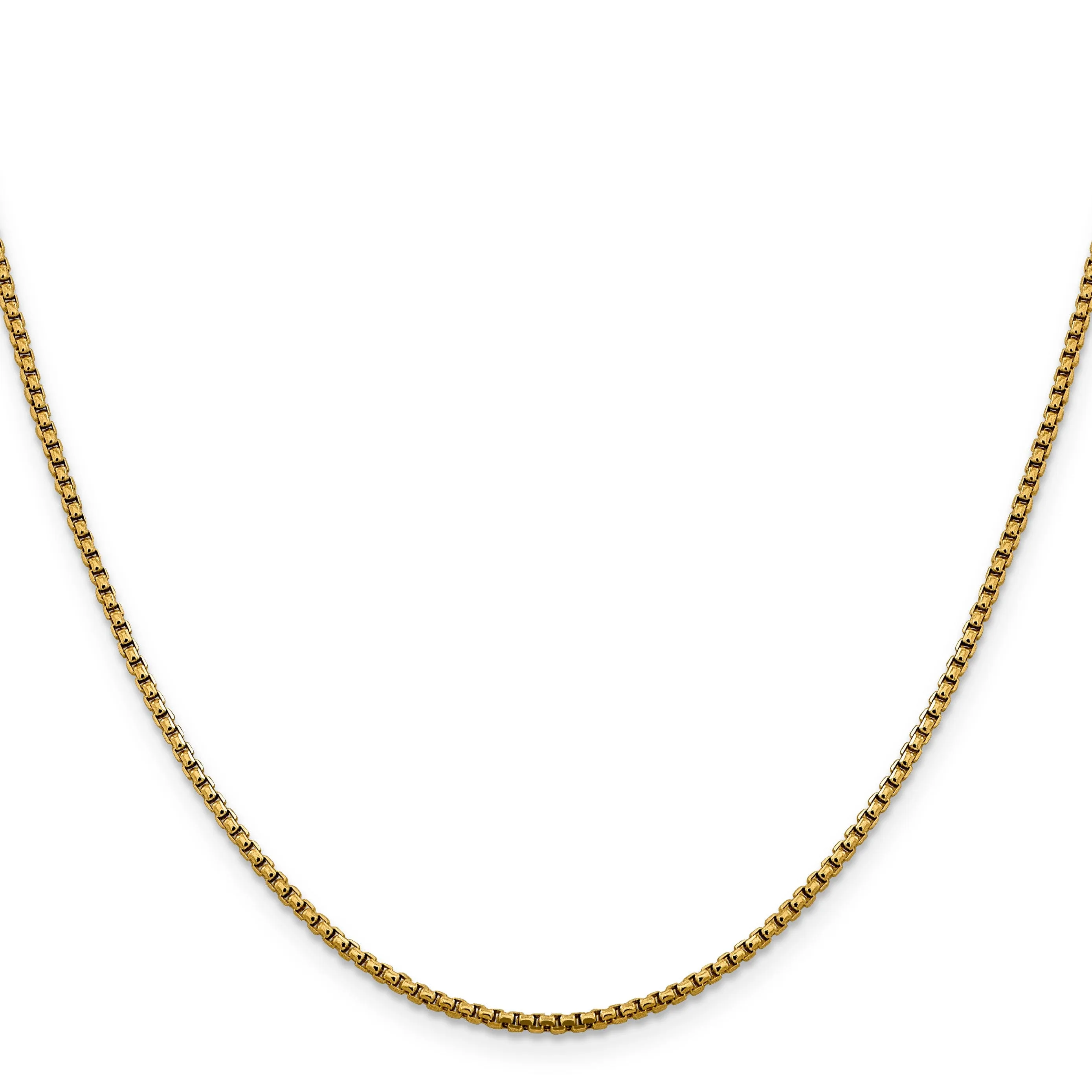14k Yellow Gold 1.85 mm D.C Round Box Chain