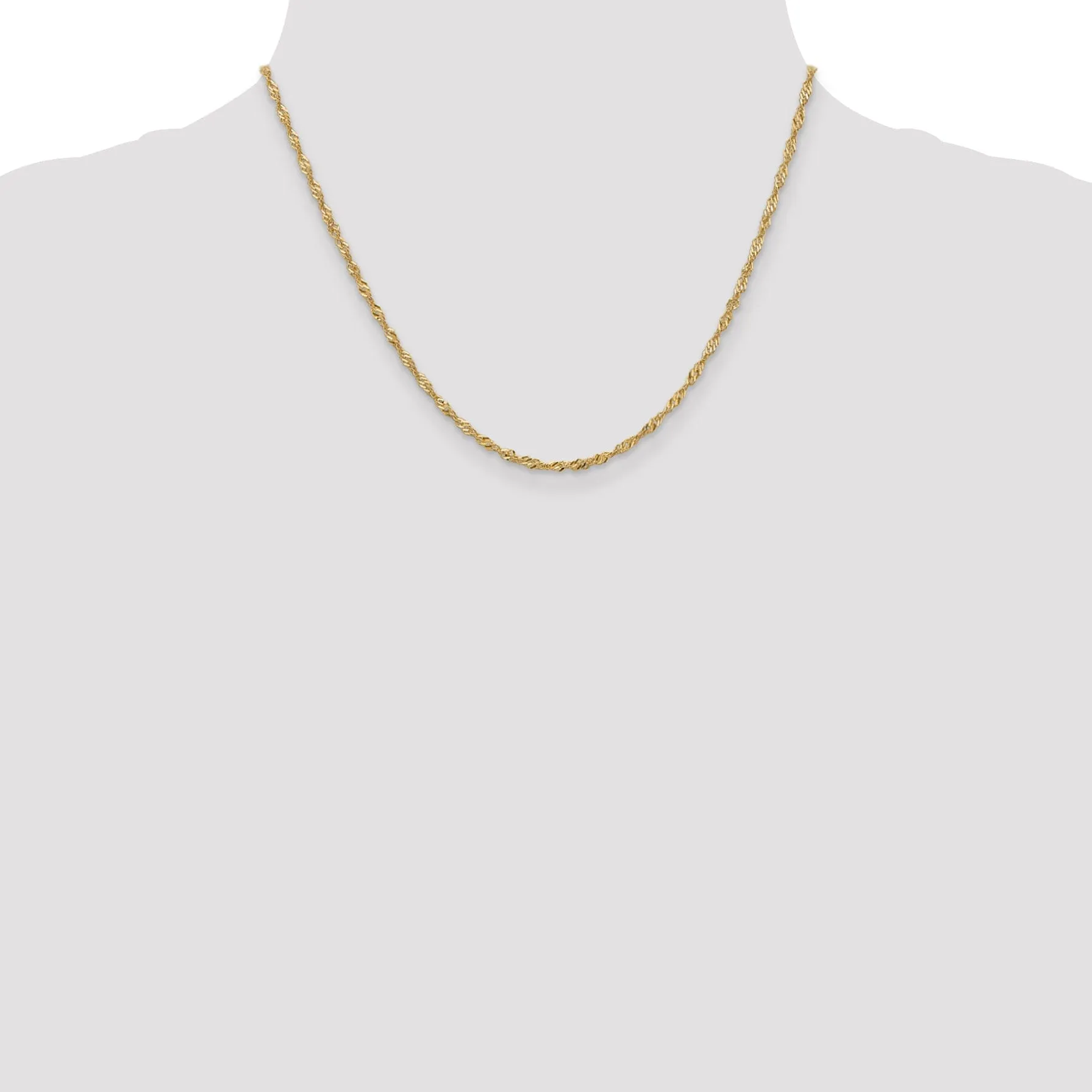 14k Yellow Gold 1.9 mm Singapore Chain