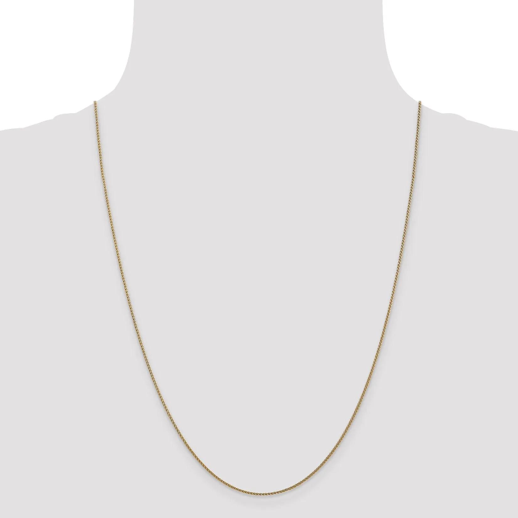 14k Yellow Gold 1mm Solid D.C Spiga Chain