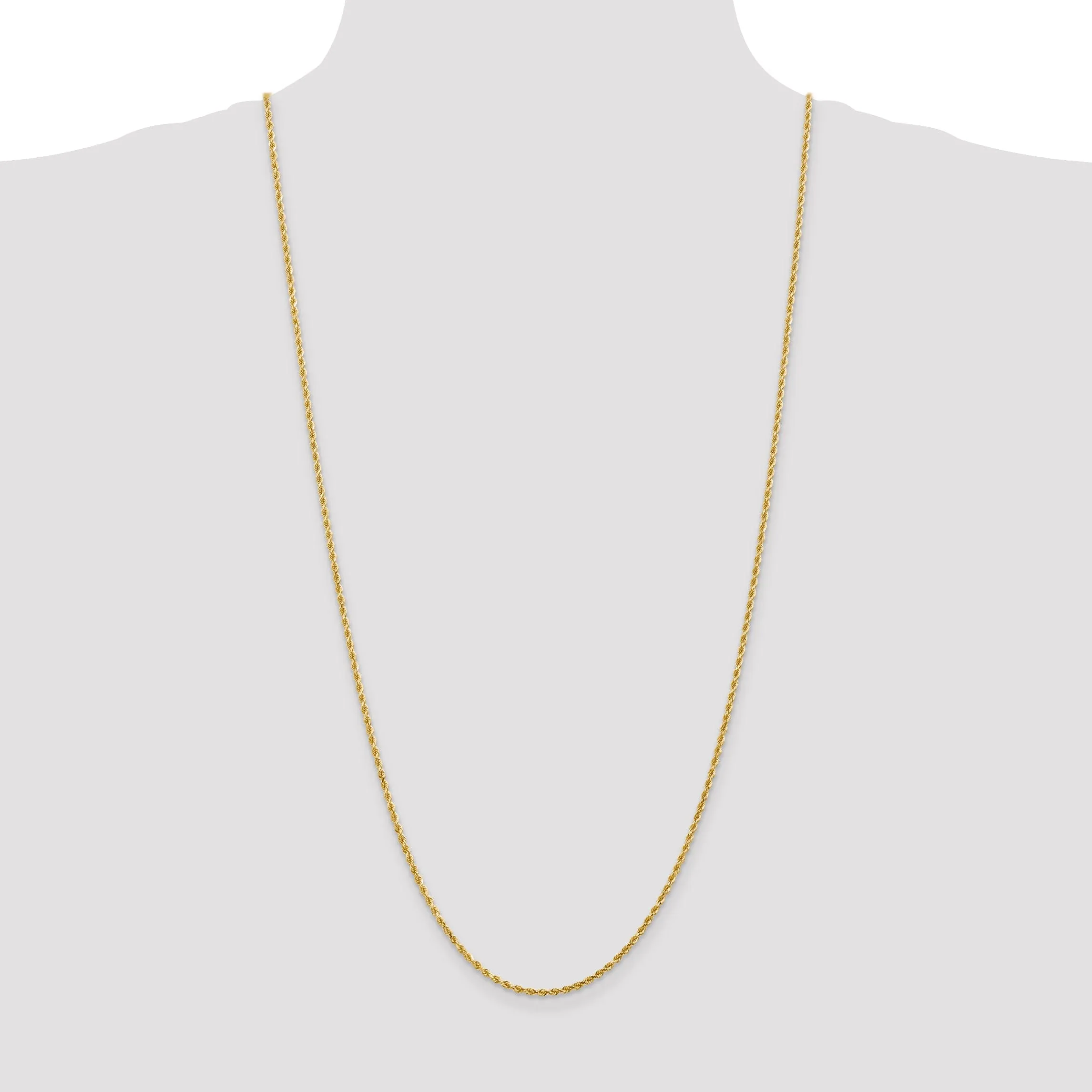 14k Yellow Gold 2.00mm D.C Rope Chain