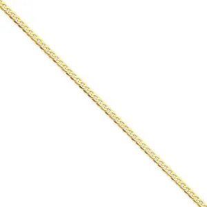 14k Yellow Gold 2.40mm Flat Beveled Curb Chain