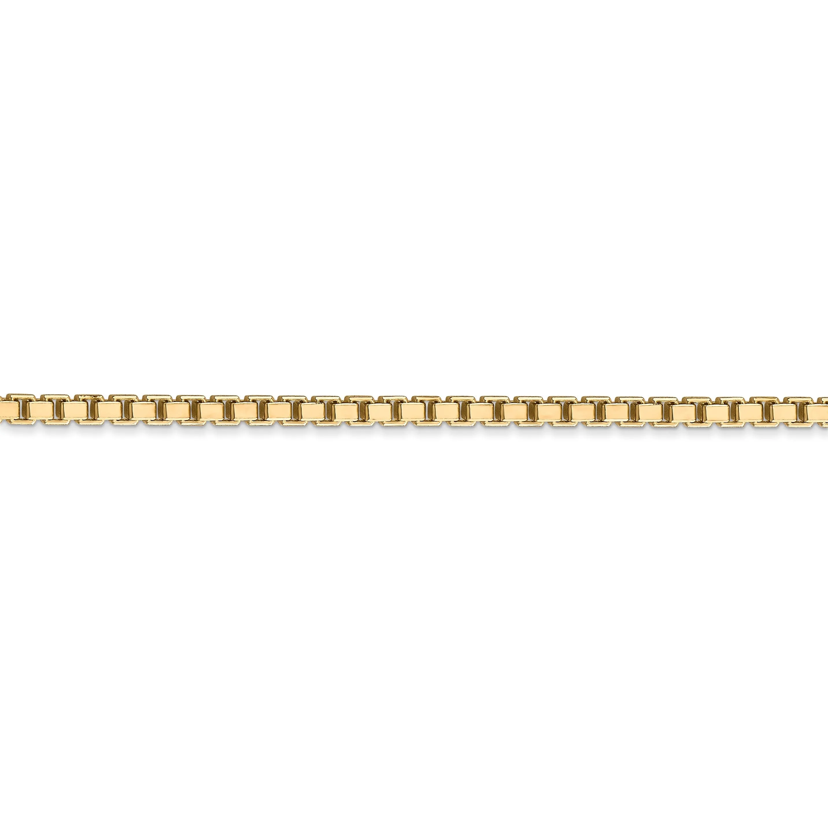 14k Yellow Gold 2.50mm Polish Solid Box Chain