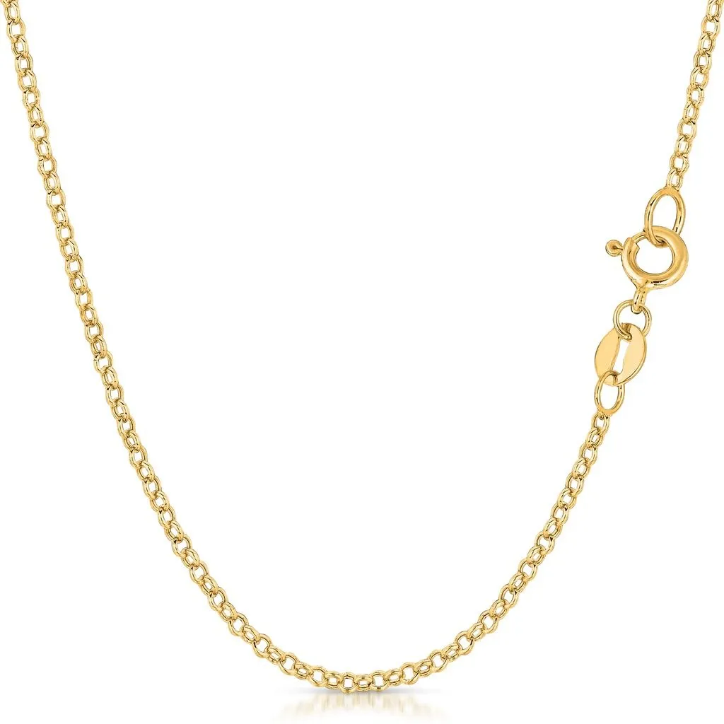 14K Yellow Gold 2mm Rolo Chain