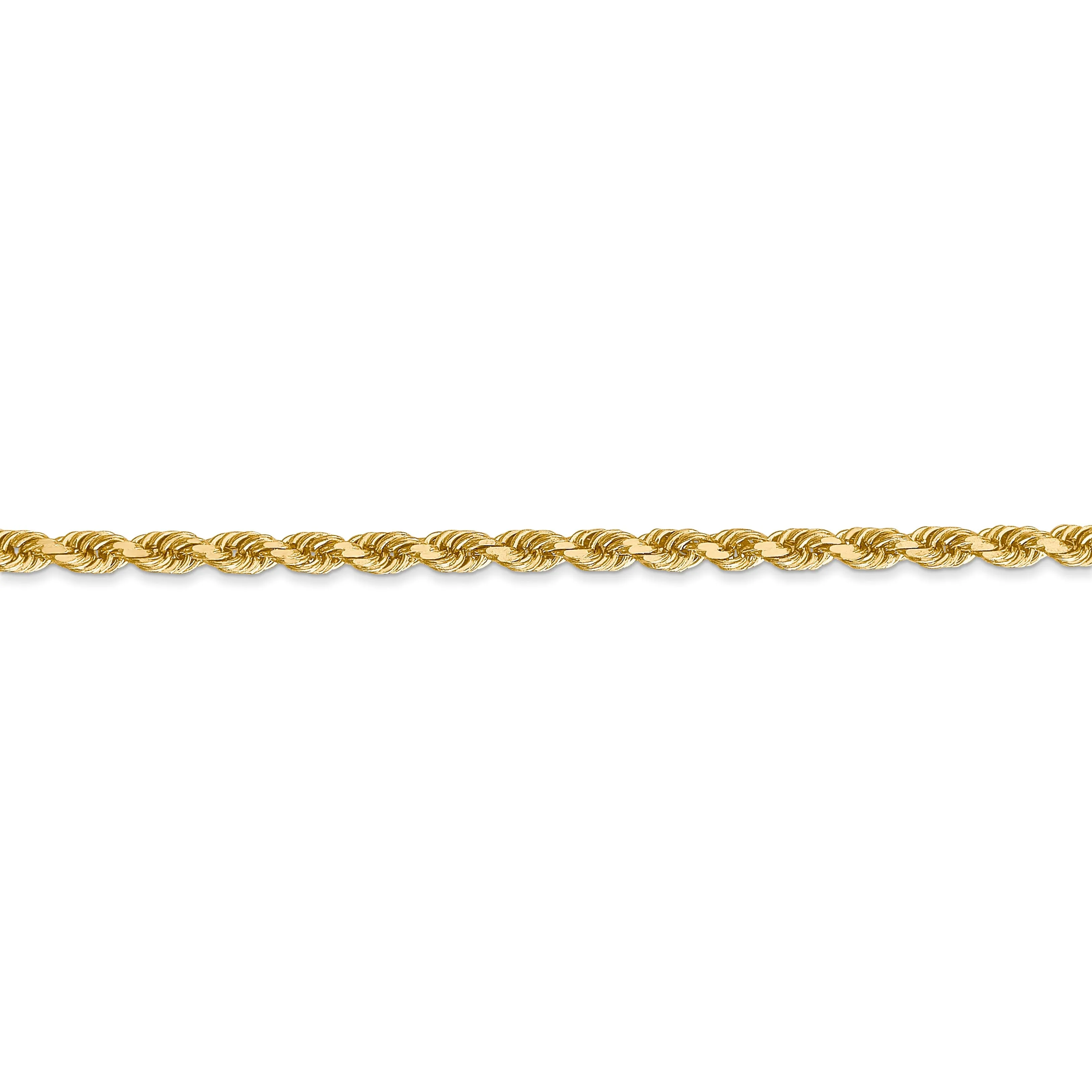14k Yellow Gold 3.20mm Diamond Cut Rope Chain