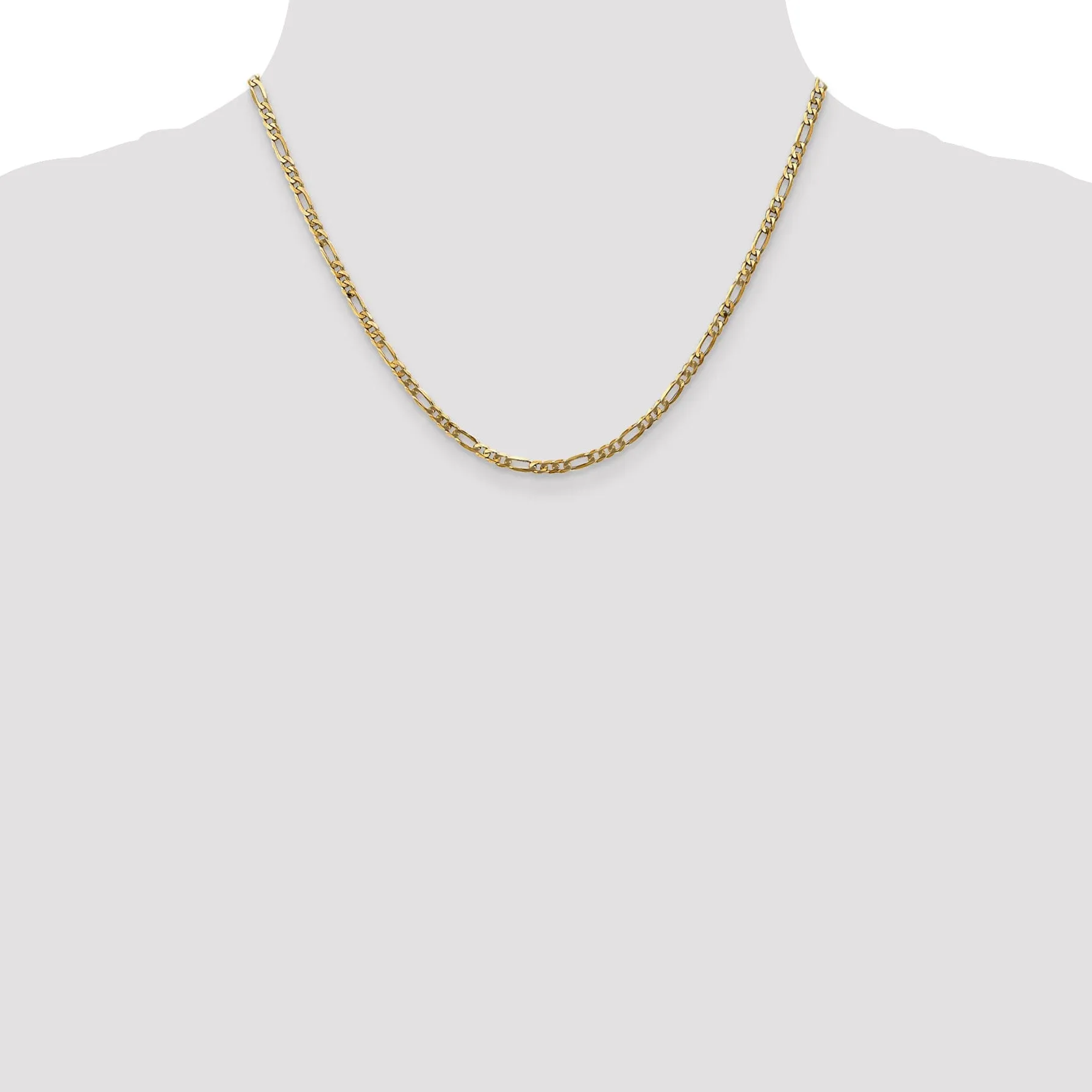 14k Yellow Gold 3.25.0mm Flat Figaro Chain