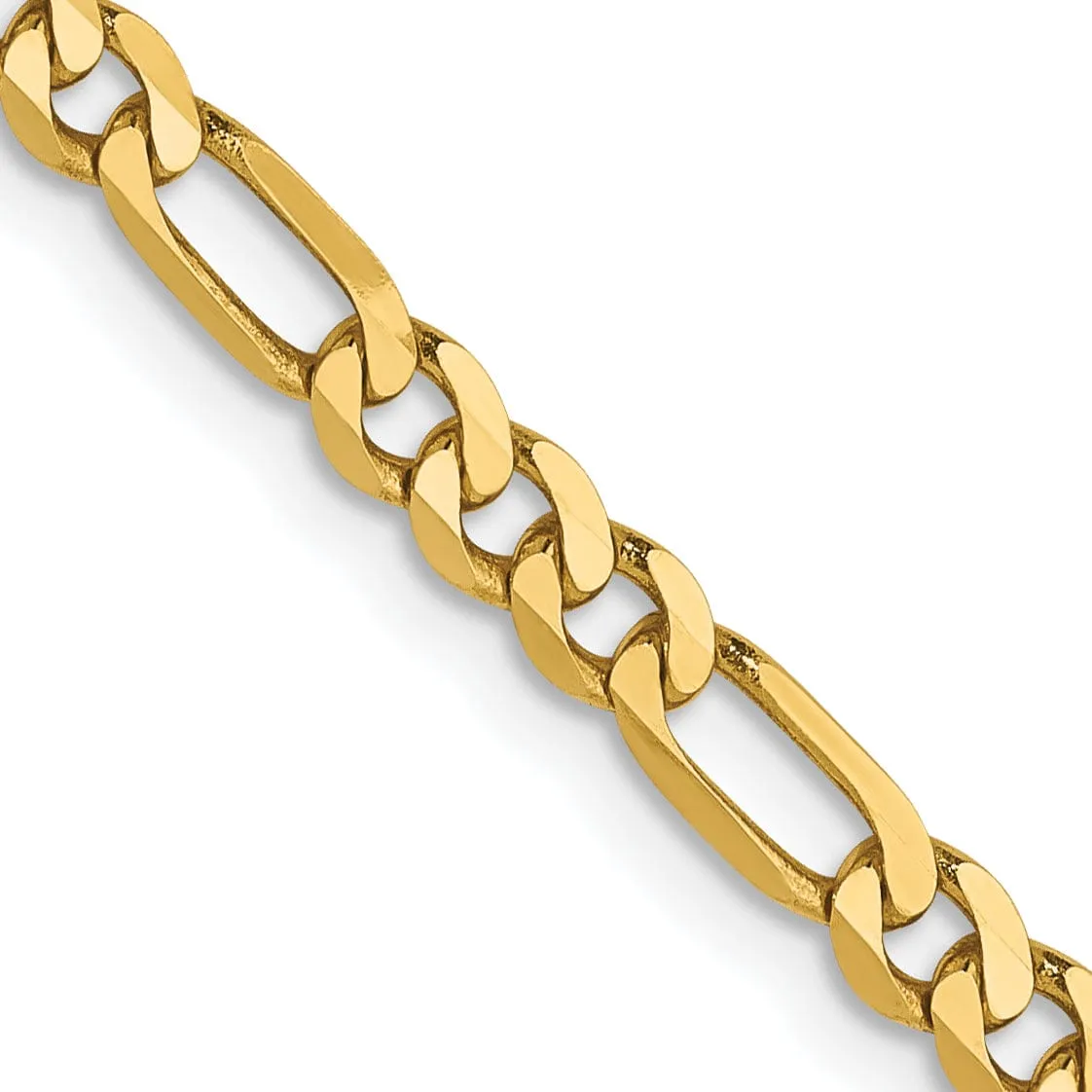 14k Yellow Gold 3.25.0mm Flat Figaro Chain