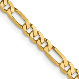 14k Yellow Gold 3.25.0mm Flat Figaro Chain