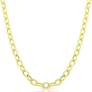 14K Yellow Gold 3.5mm Textured Cable Chain