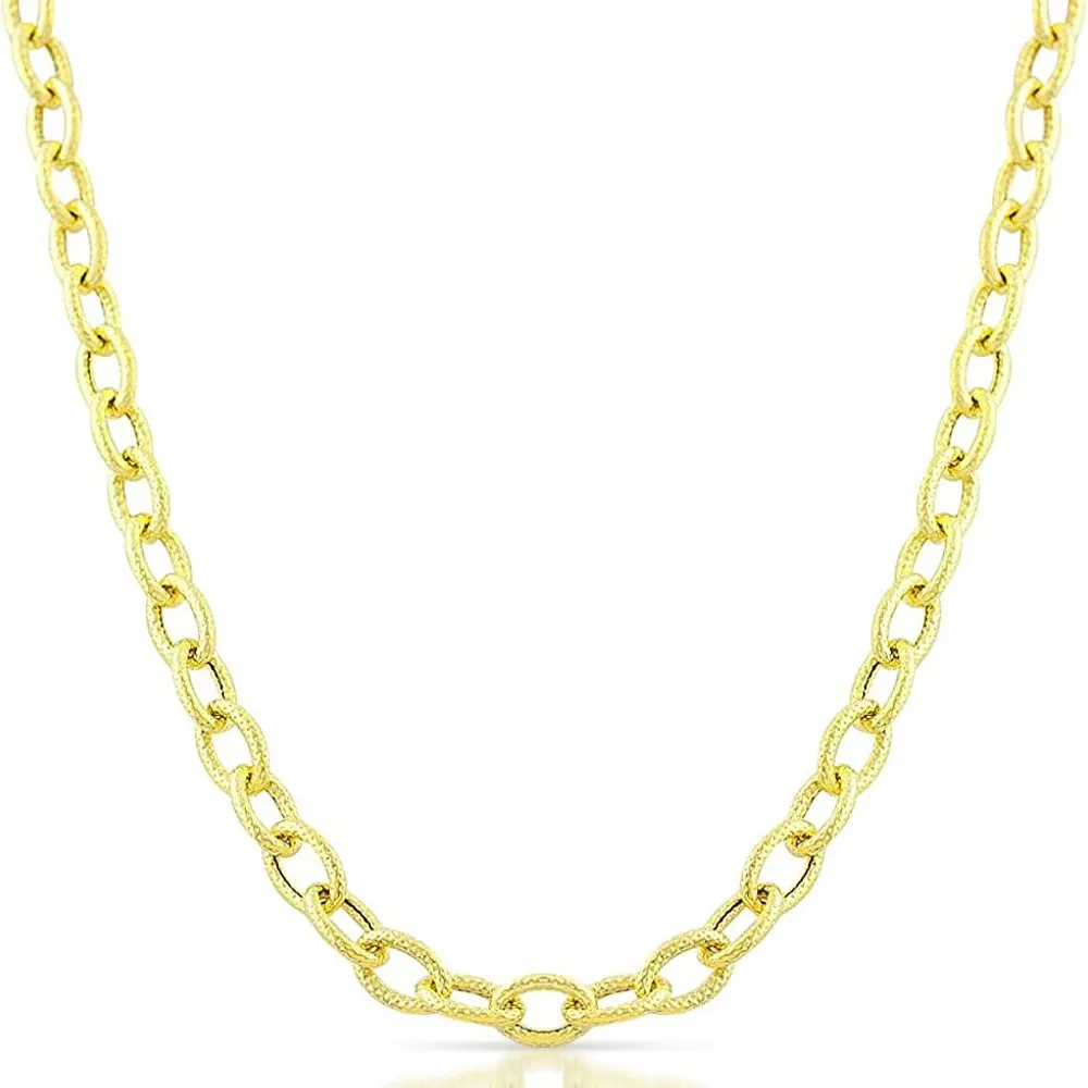 14K Yellow Gold 3.5mm Textured Cable Chain