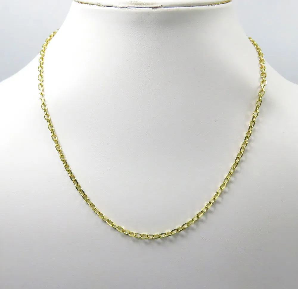 14K Yellow Gold 3mm Cable Diamond Cut Chain
