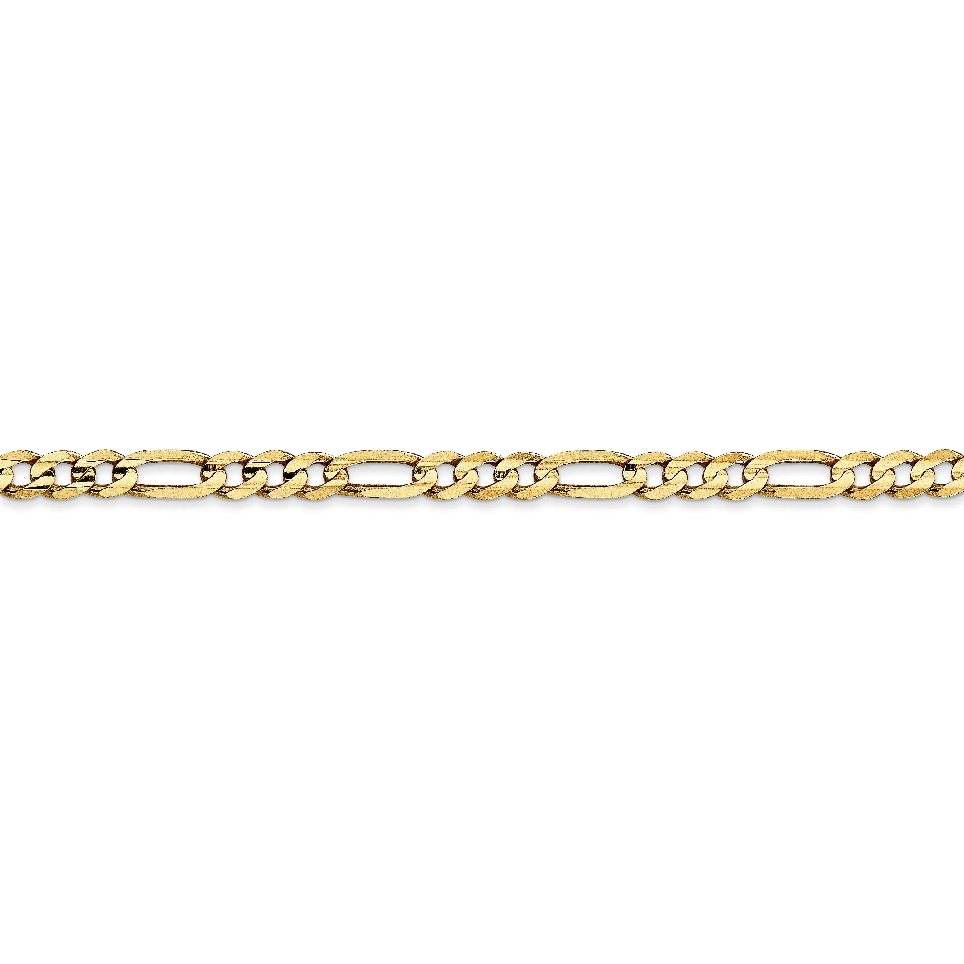 14k Yellow Gold 4.00m Concave Open Figaro Chain