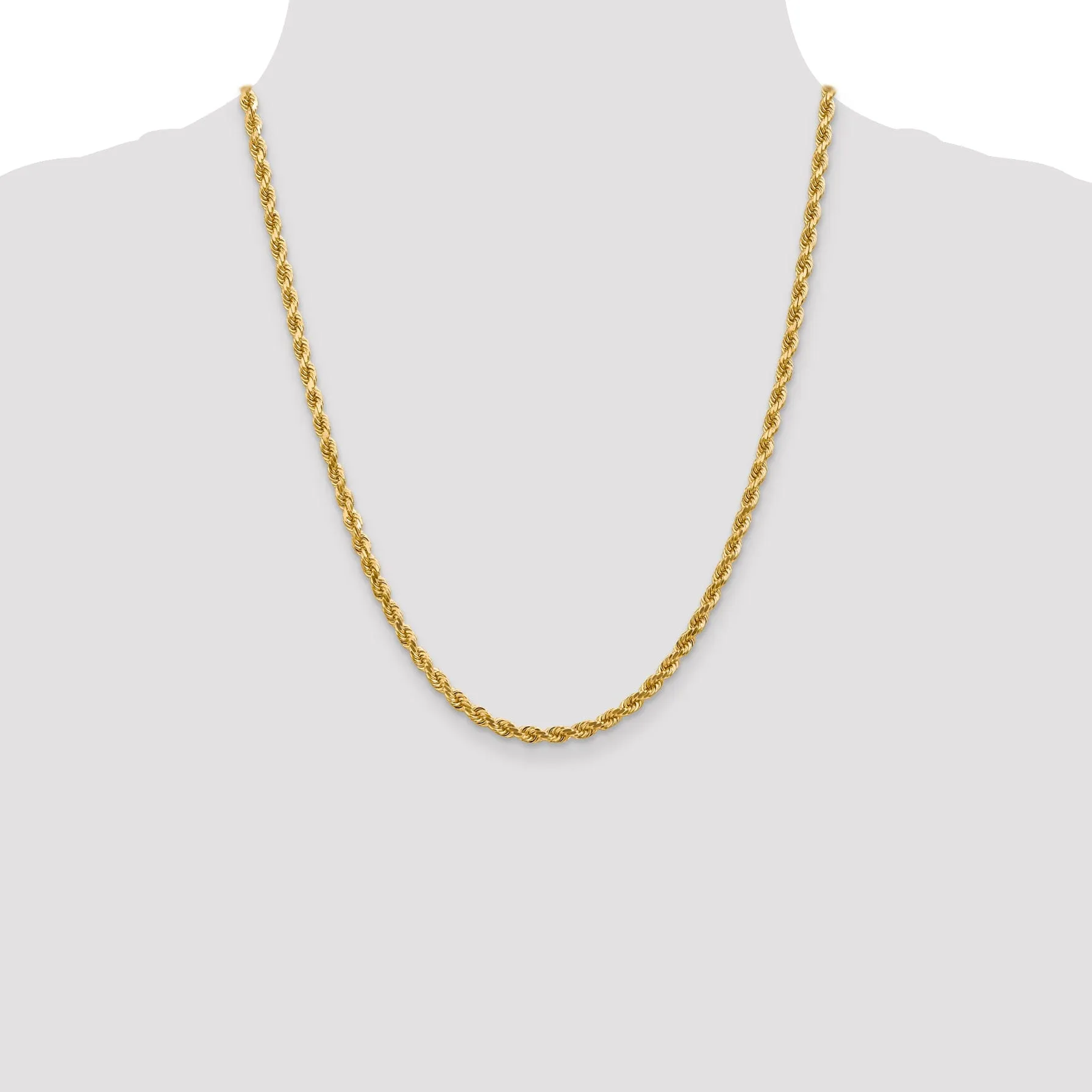 14k Yellow Gold 4.00mm D.C Rope Chain