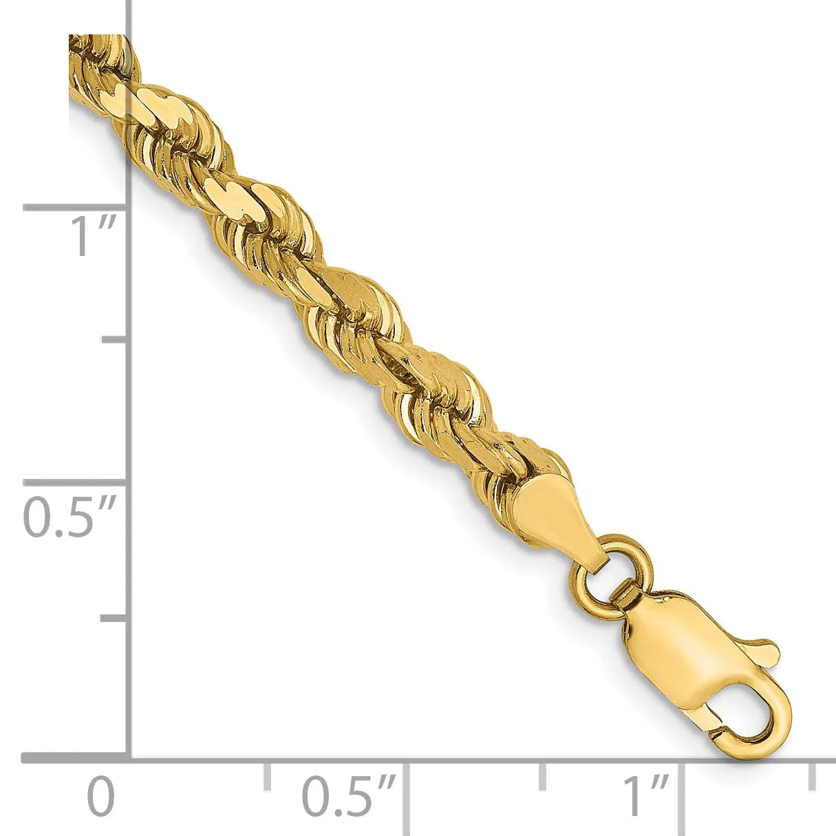 14k Yellow Gold 4.00mm D.C Rope Chain