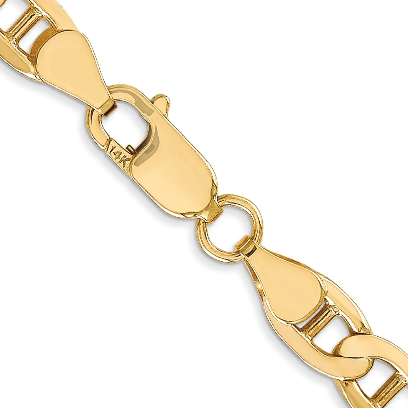 14k Yellow Gold 6.25mm Concave Anchor Chain
