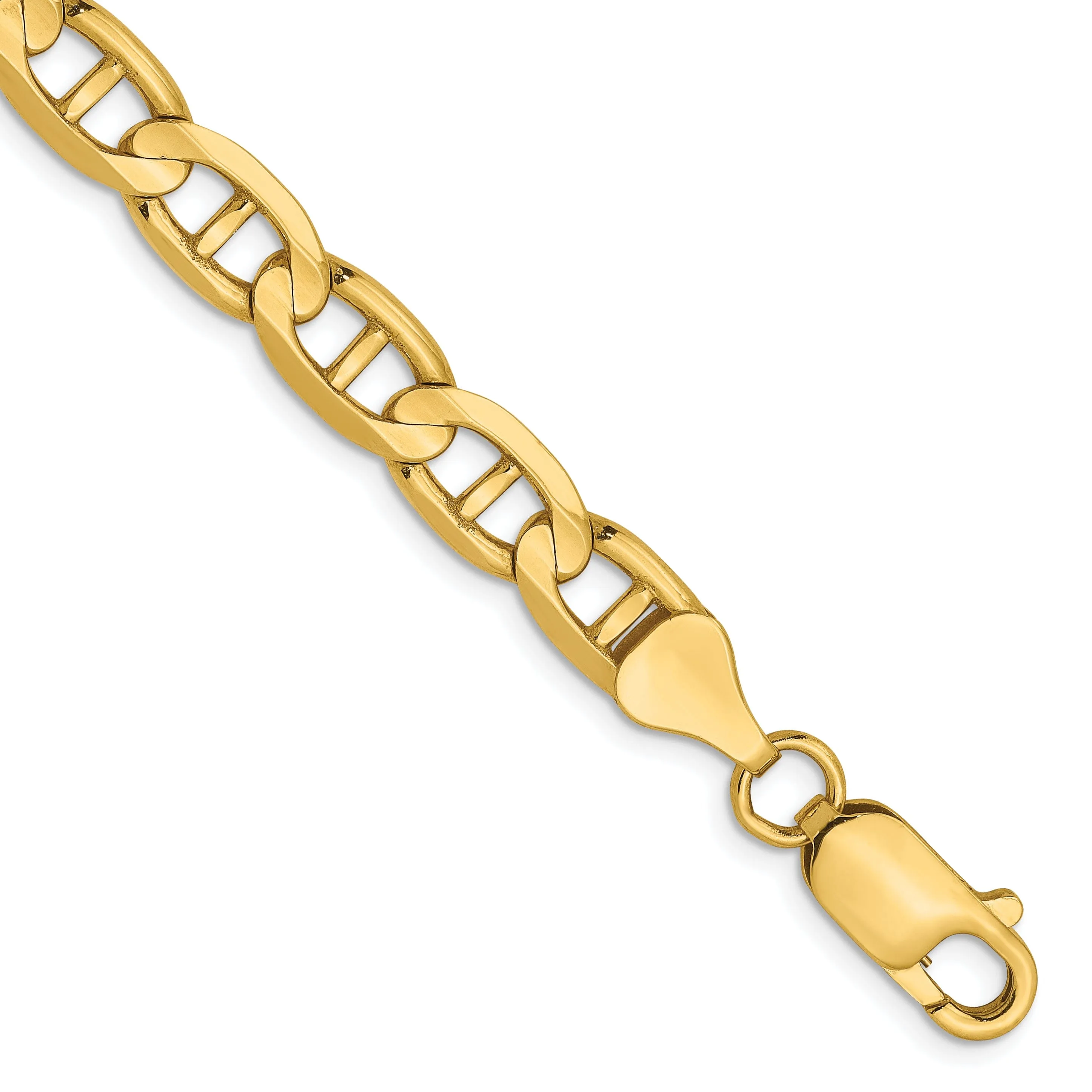 14k Yellow Gold 6.25mm Concave Anchor Chain