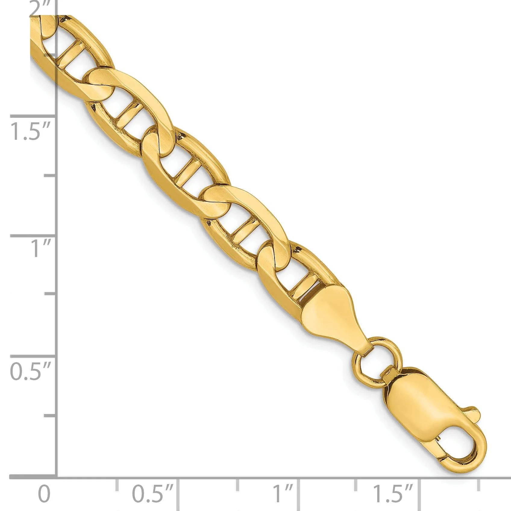 14k Yellow Gold 6.25mm Concave Anchor Chain