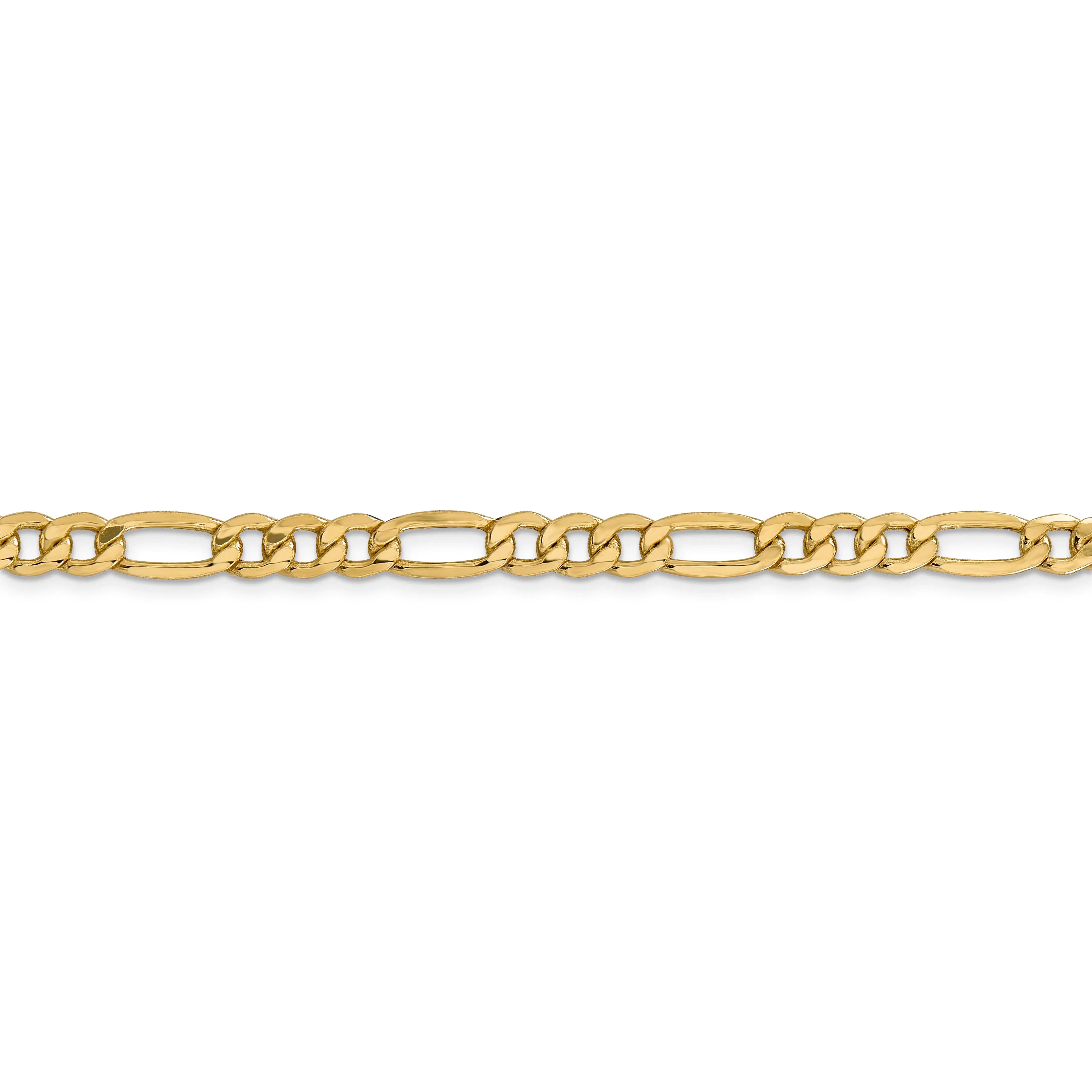 14k Yellow Gold 6.60-mm Semi Solid Figaro Chain