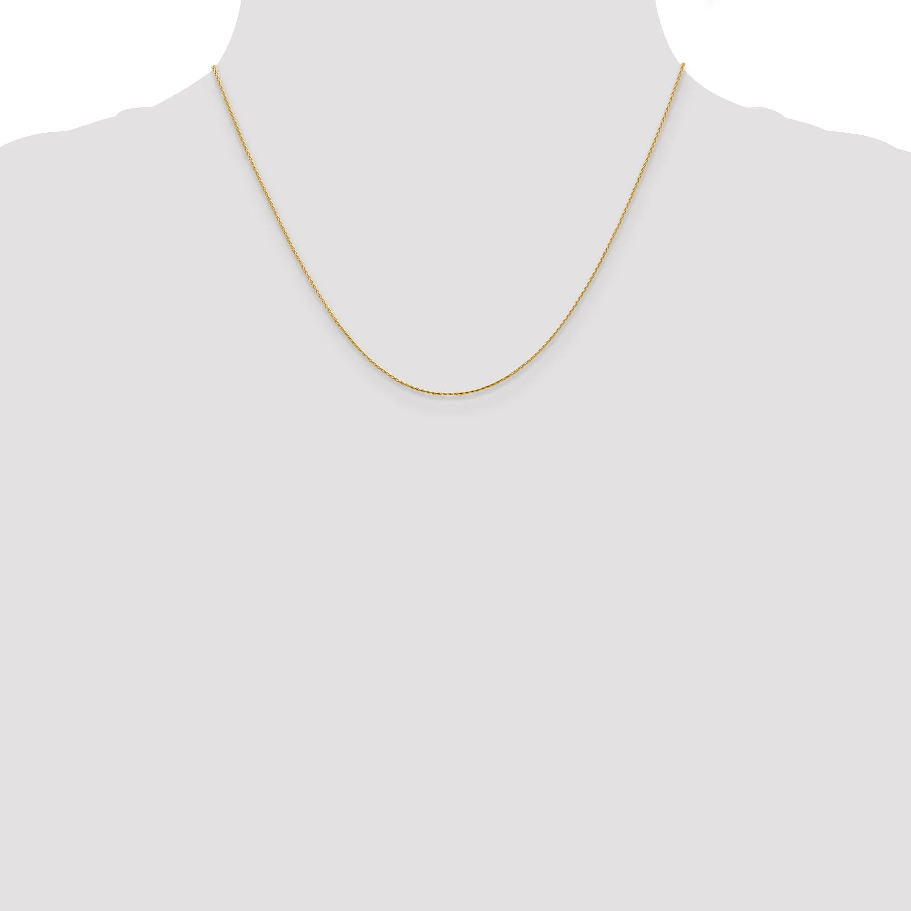 14k Yellow Gold .80mm Round D.C Wheat Chain