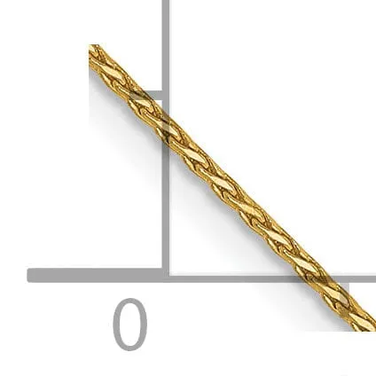 14k Yellow Gold .80mm Round D.C Wheat Chain