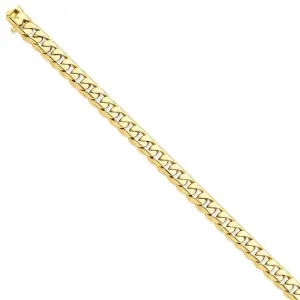 14k Yellow Gold 8.75mm Rounded Fancy Curb Chain