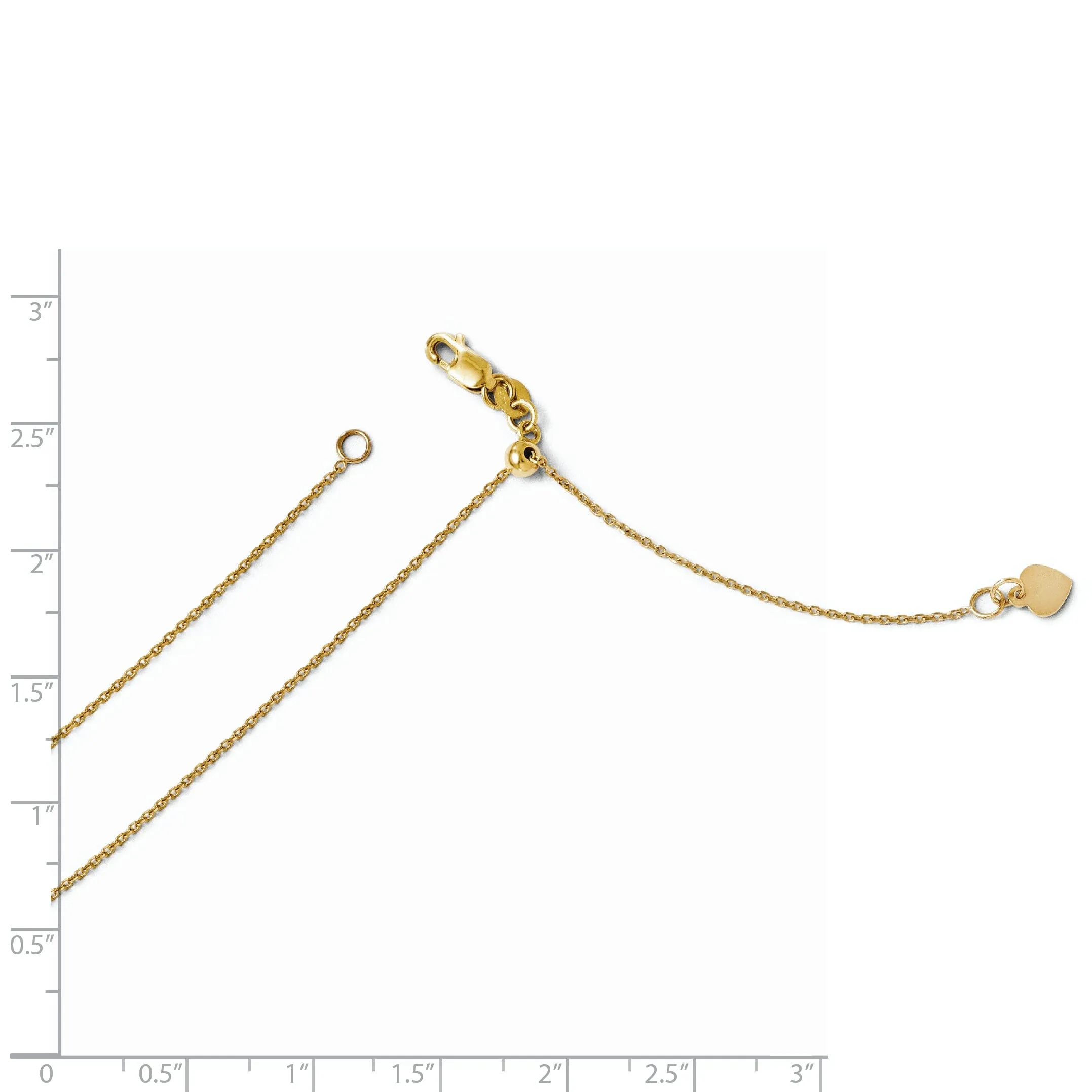 14k Yellow Gold Adjustable D.C Cable Chain