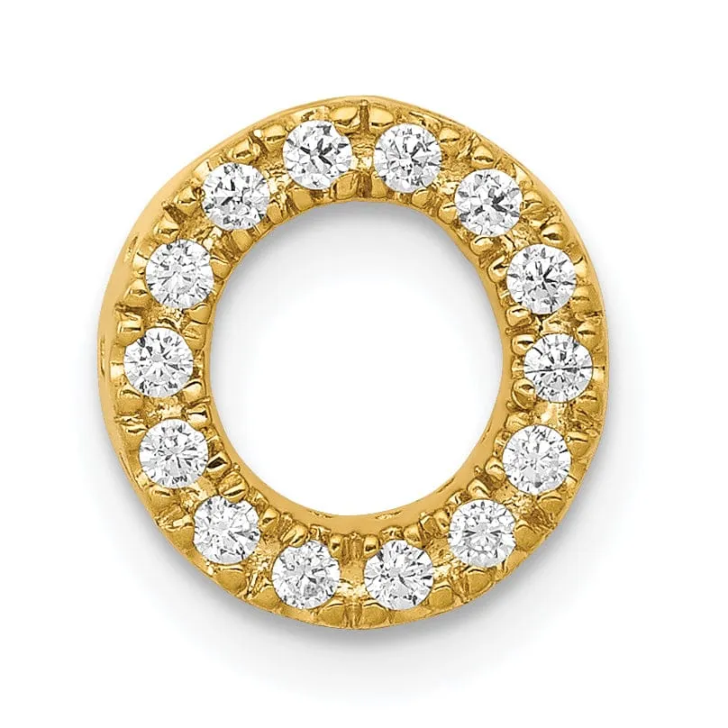 14K Yellow Gold Diamond 0.14-CT Letter O Initial Charm Pendant