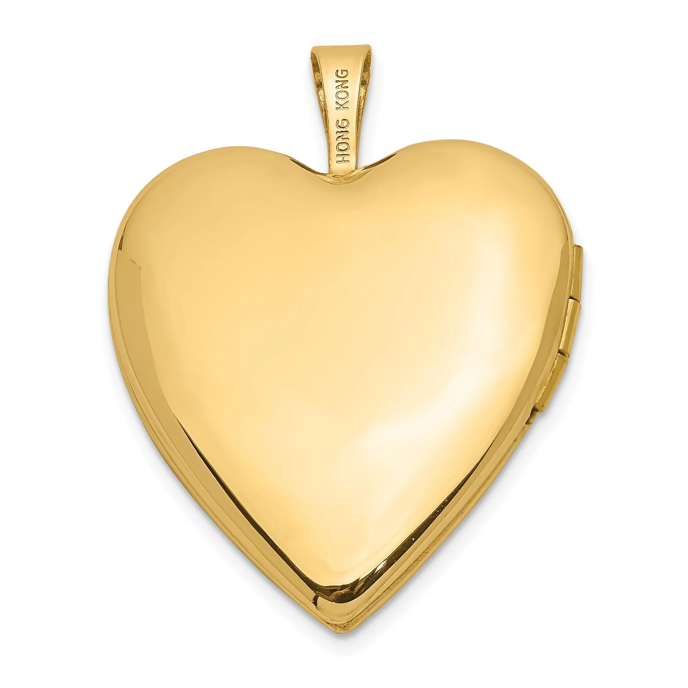 14k Yellow Gold Diamond Cross Heart Locket Pendant