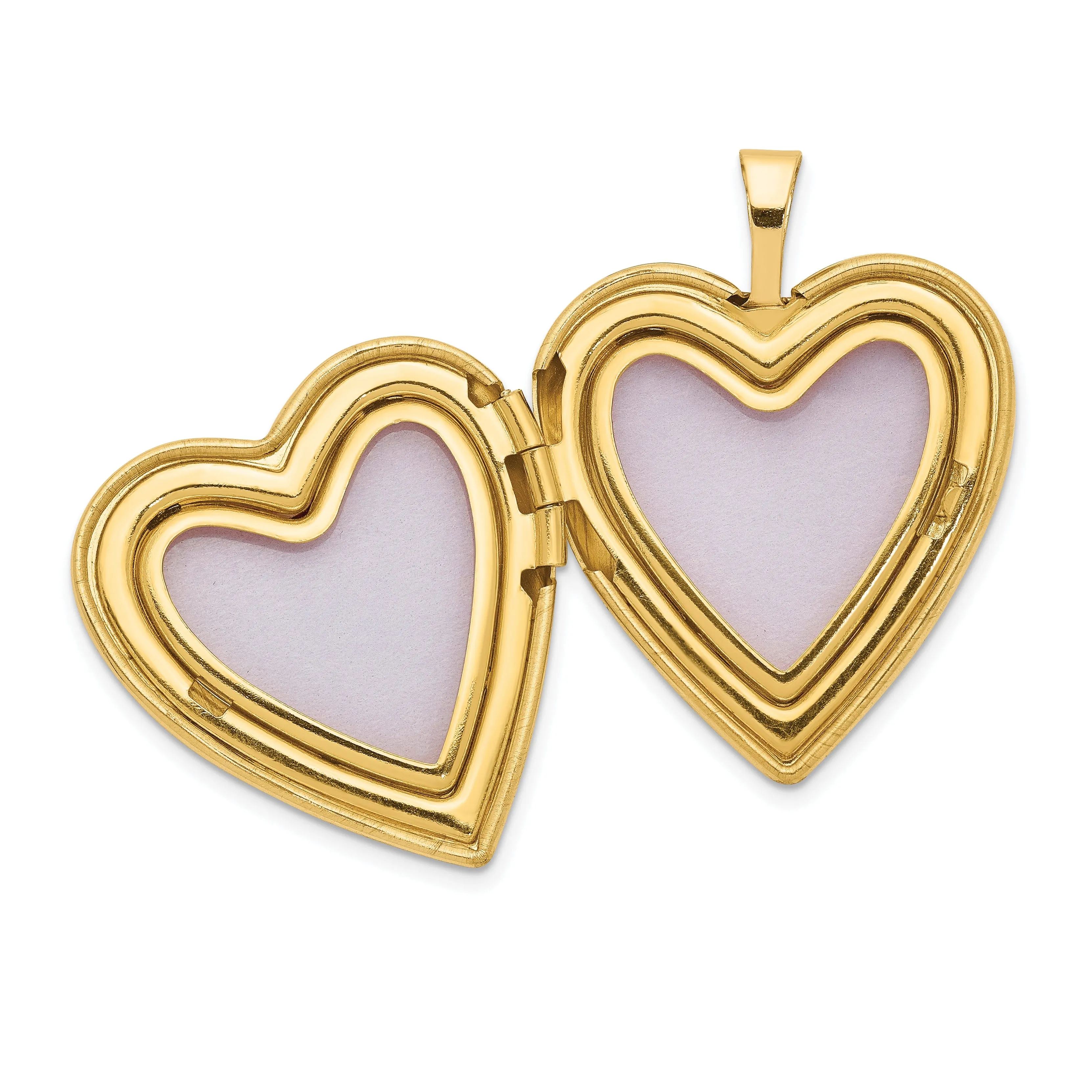 14k Yellow Gold Diamond Cross Heart Locket Pendant