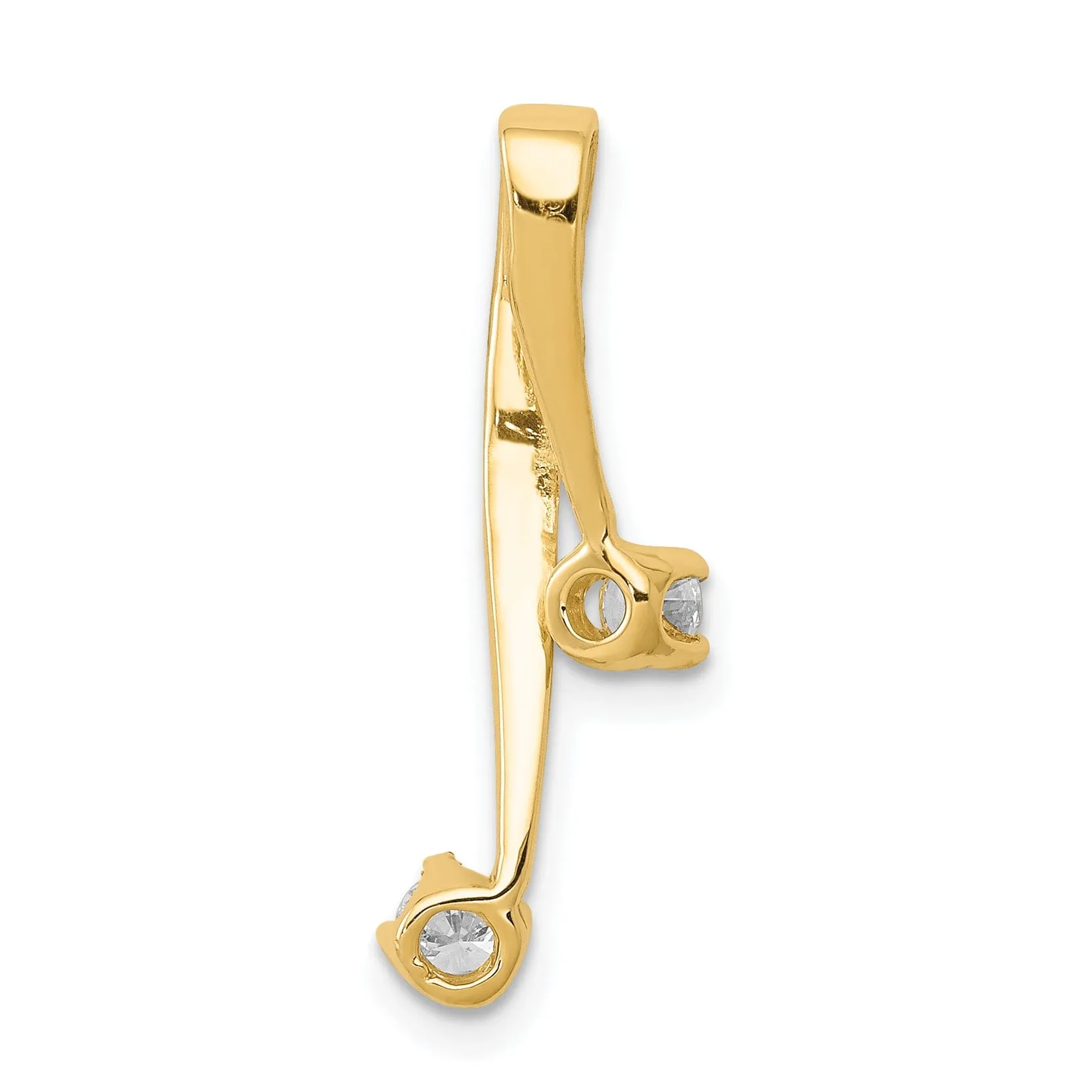14k Yellow Gold Fancy Diamond Chain Slide