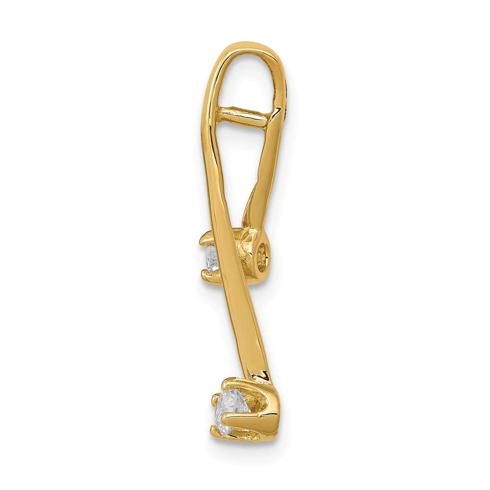 14k Yellow Gold Fancy Diamond Chain Slide