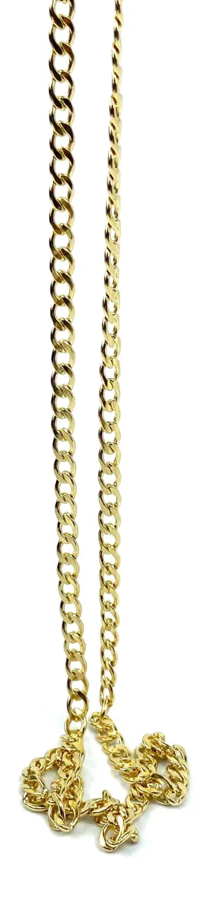 14KGF 22” 4.0mm Cuban Curb Chain, 14KGF, 14K Gold Filled, 14K Gold Fill, Sku:S4007CHR-22