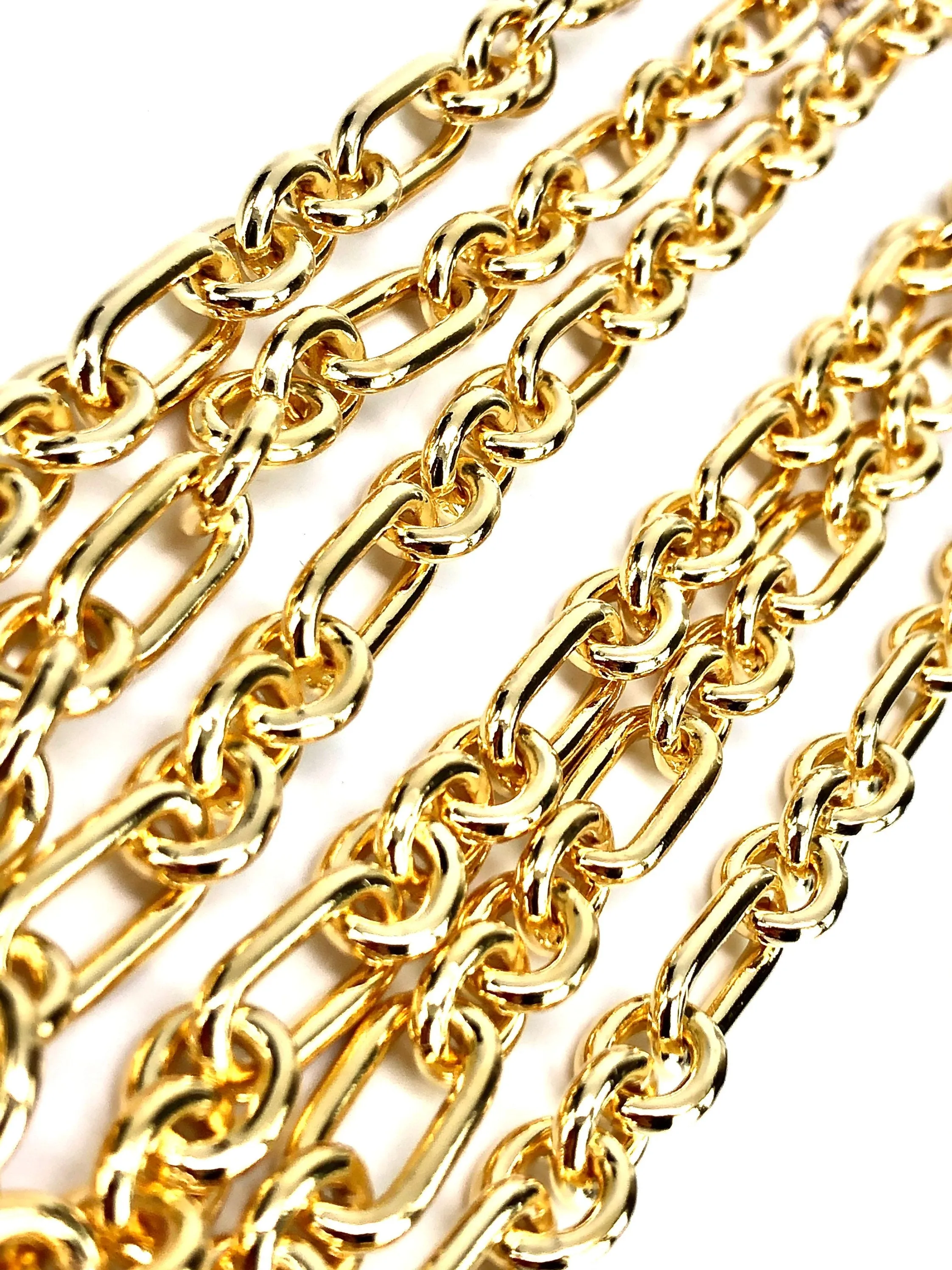 14KGF Figaro Smooth 13mm Chain Sku#983SIL/D