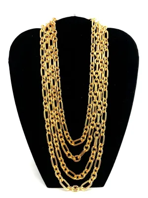 14KGF Figaro Smooth 13mm Chain Sku#983SIL/D