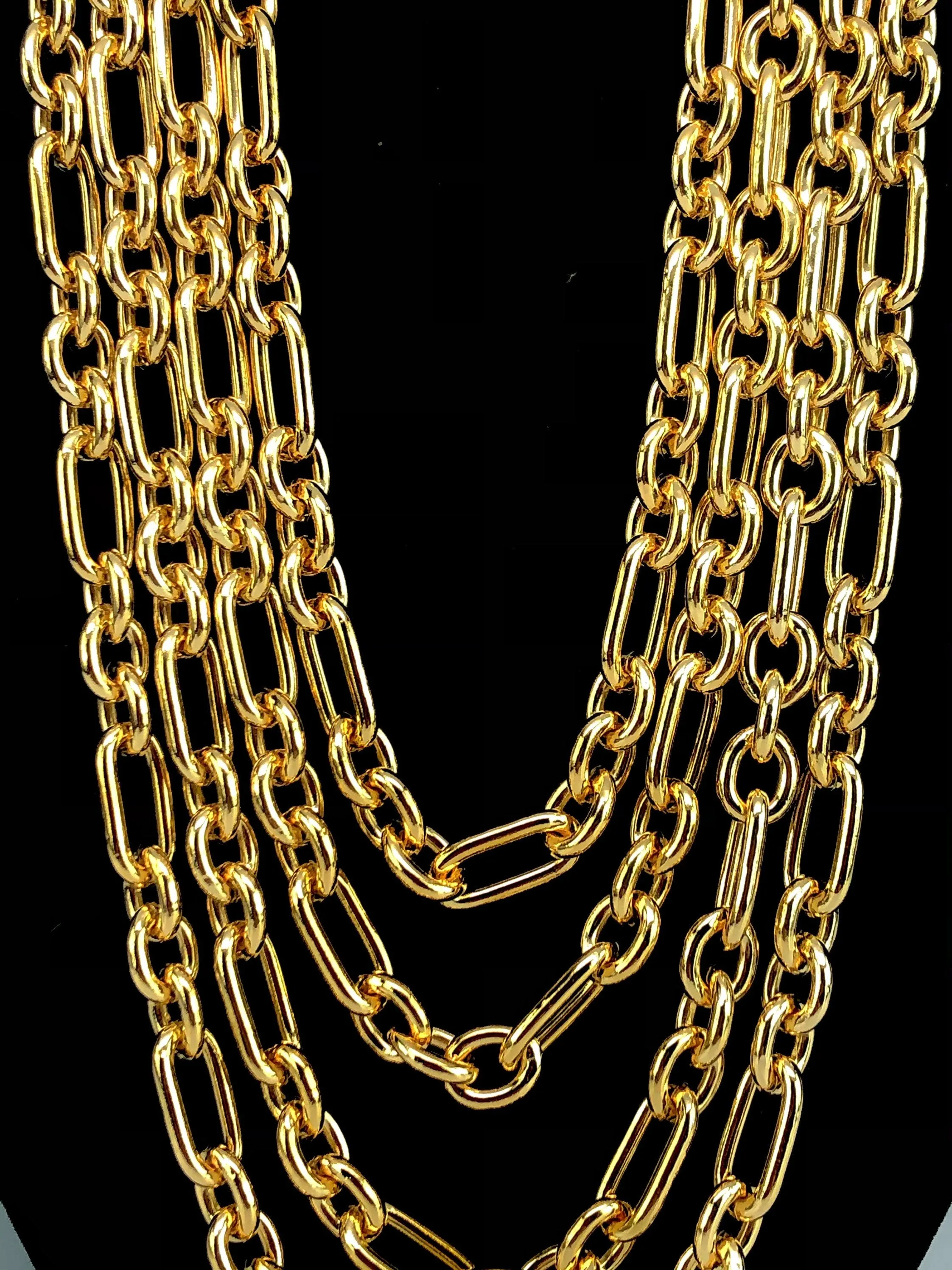 14KGF Figaro Smooth 13mm Chain Sku#983SIL/D