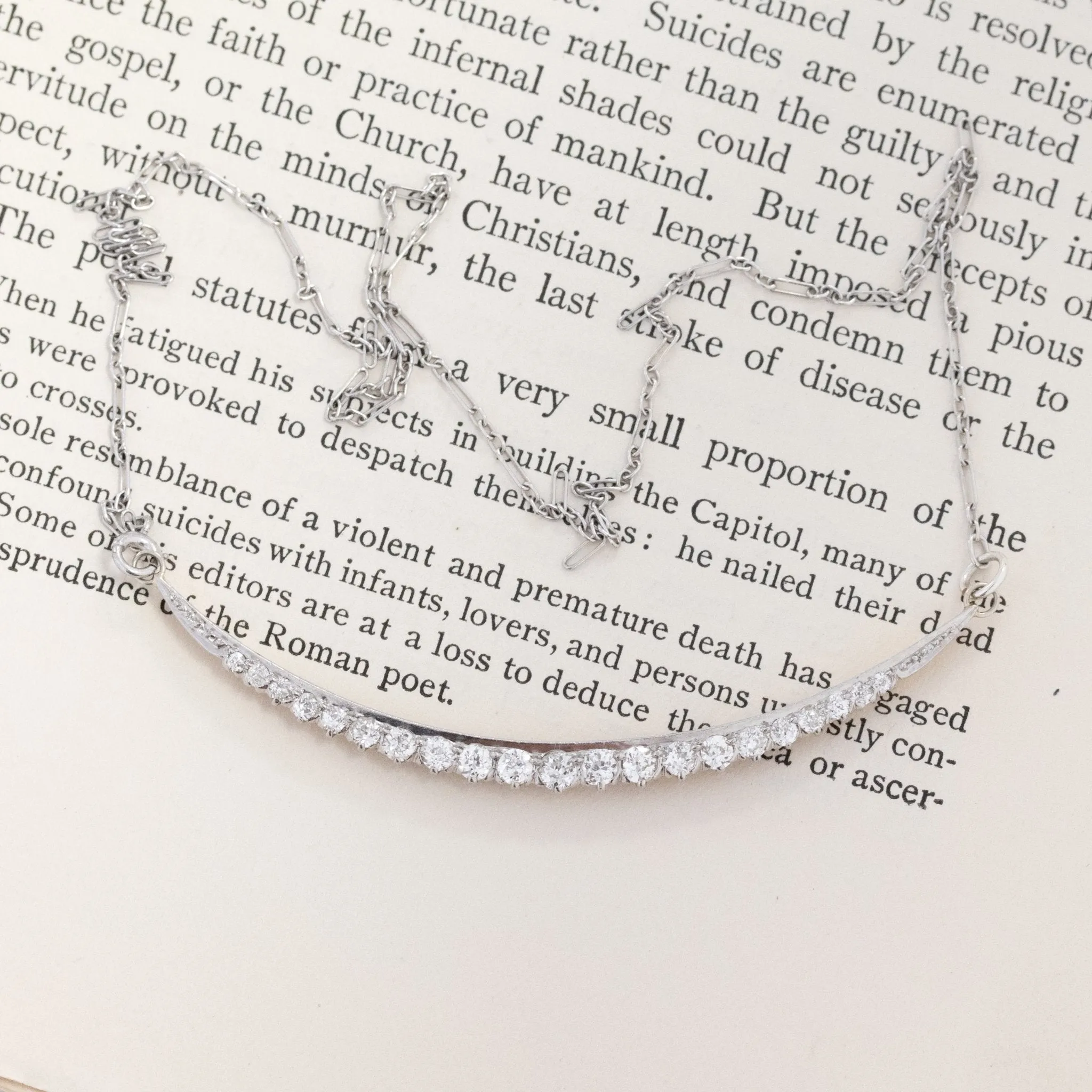 1.50ctw Antique Diamond Crescent Pendant