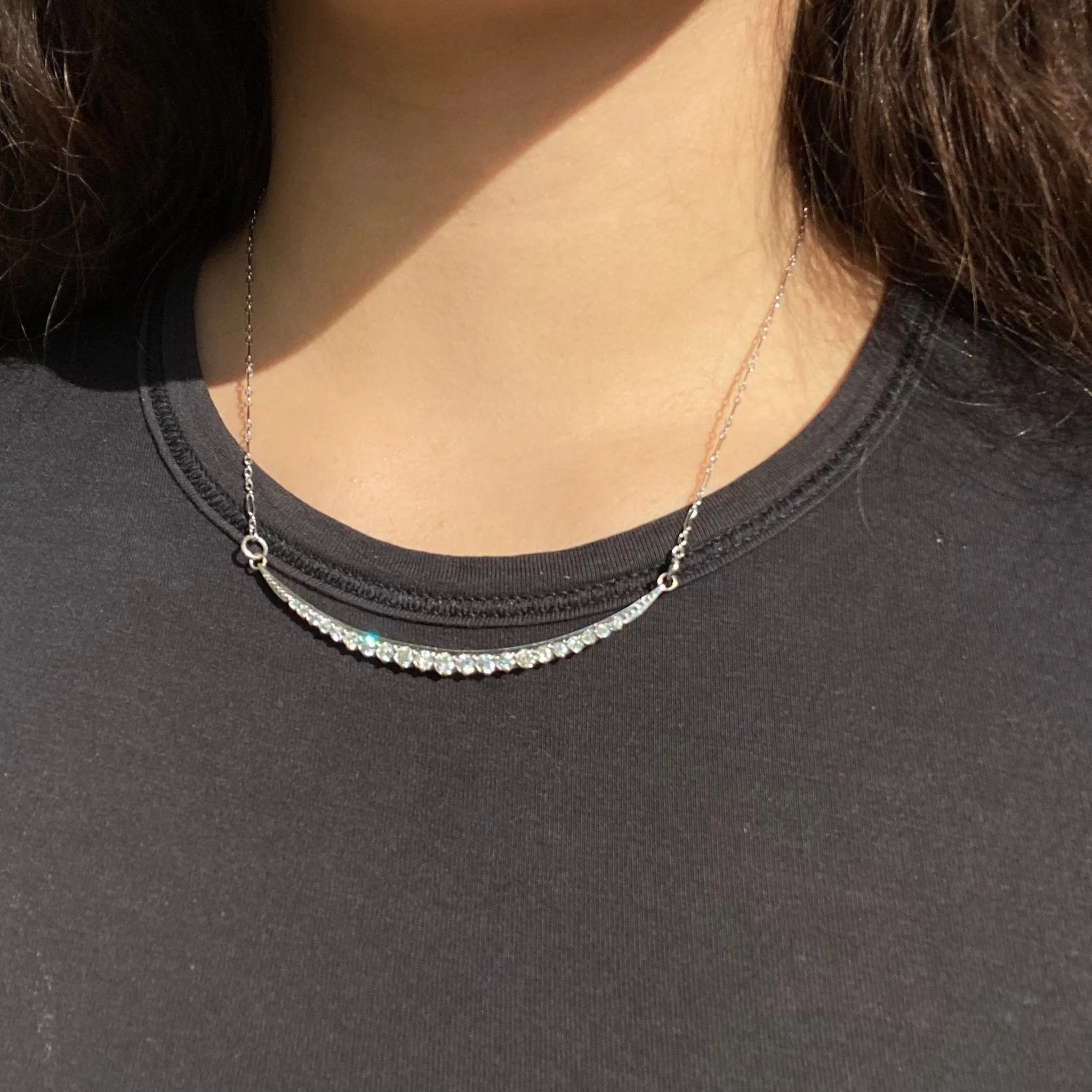 1.50ctw Antique Diamond Crescent Pendant
