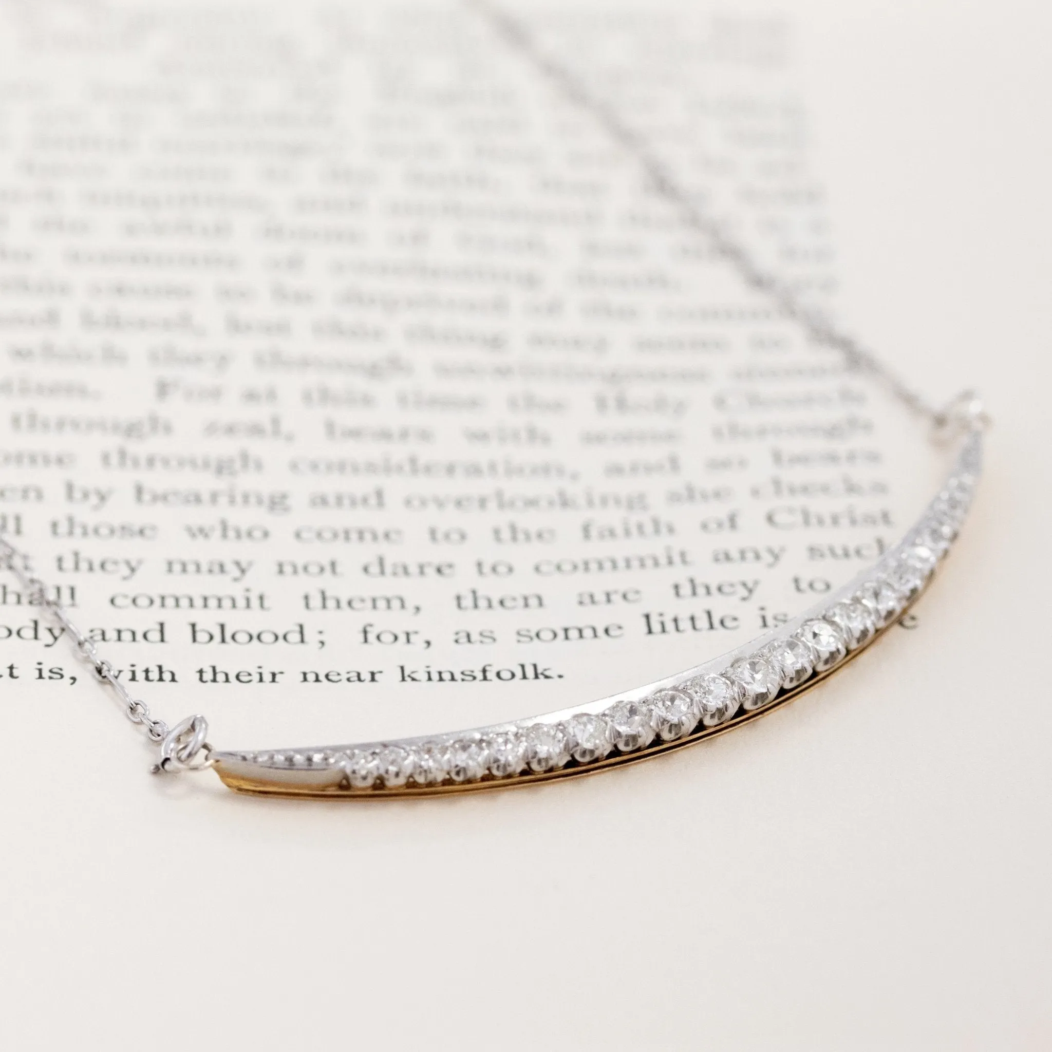 1.50ctw Antique Diamond Crescent Pendant