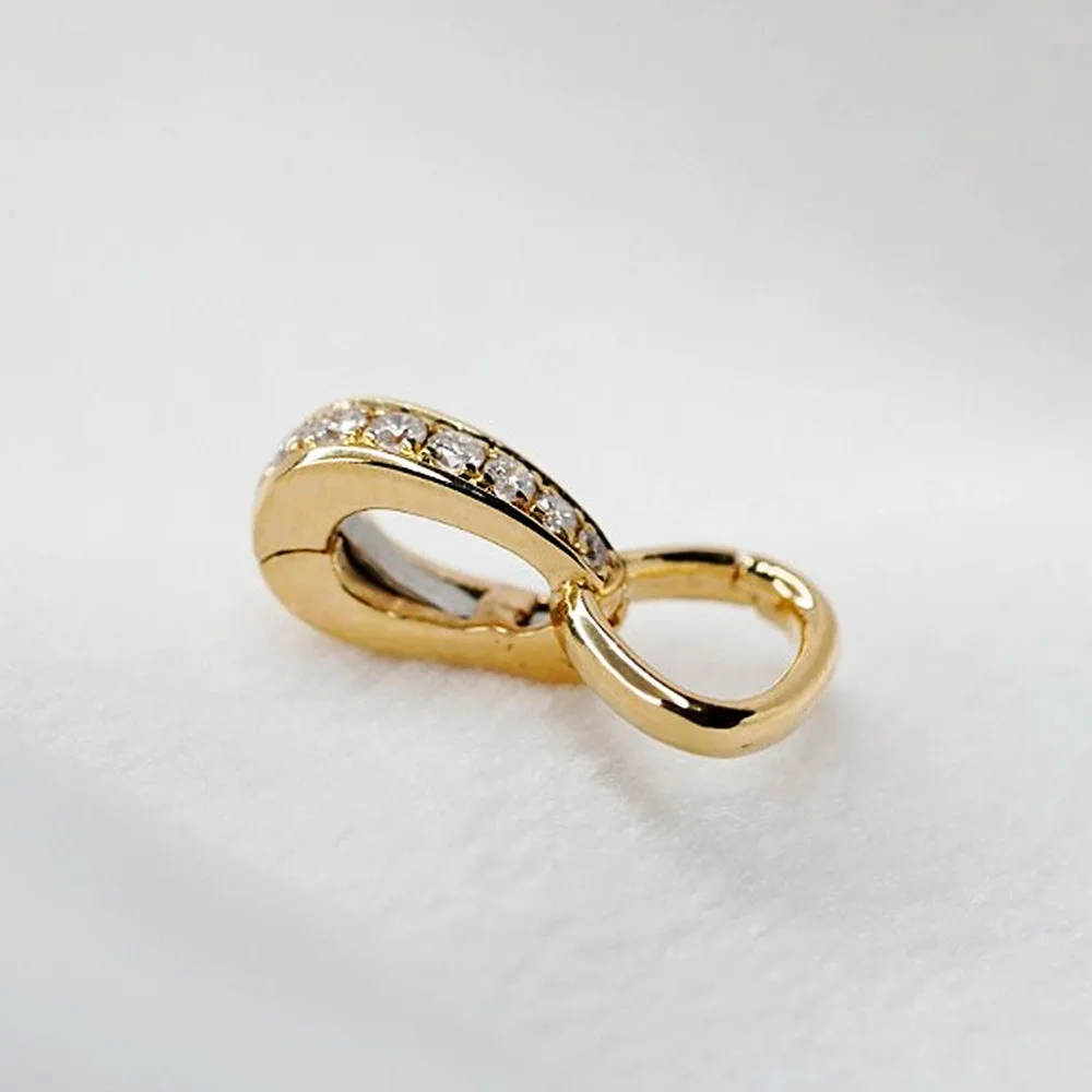 18k Gold Pave Diamond Clasp Lock