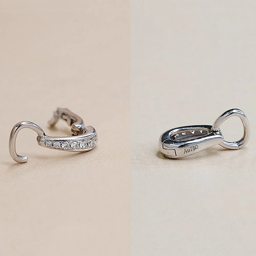 18k Gold Pave Diamond Clasp Lock