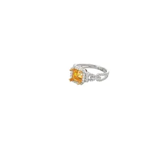 18k White Gold .50CT F VS2 Round Diamond semi mount ring for Princess Cut or Radiant Diamond