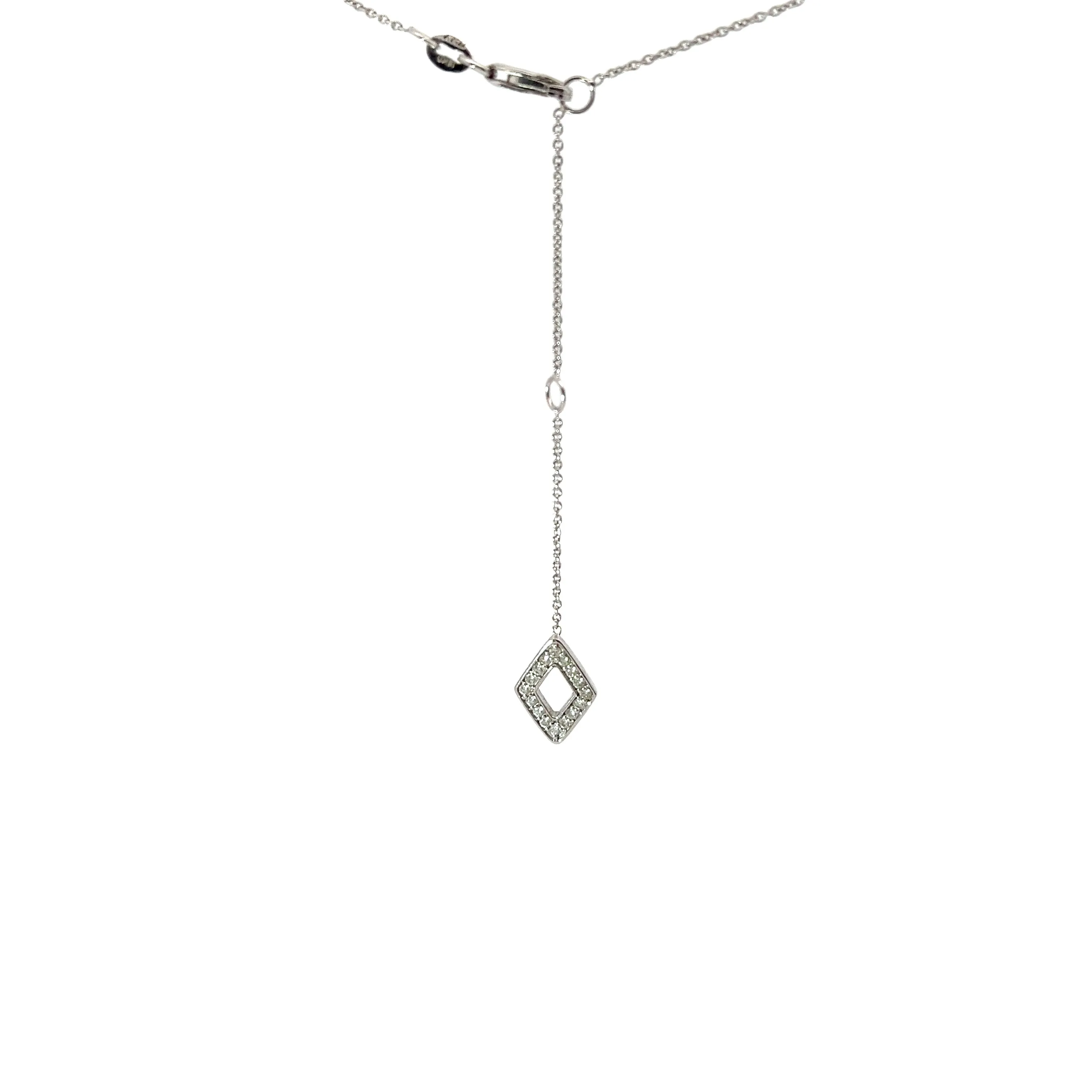 18k White Gold .77ct E VVS2 Round Diamond Necklace Roberto Coin /Diamante Collection