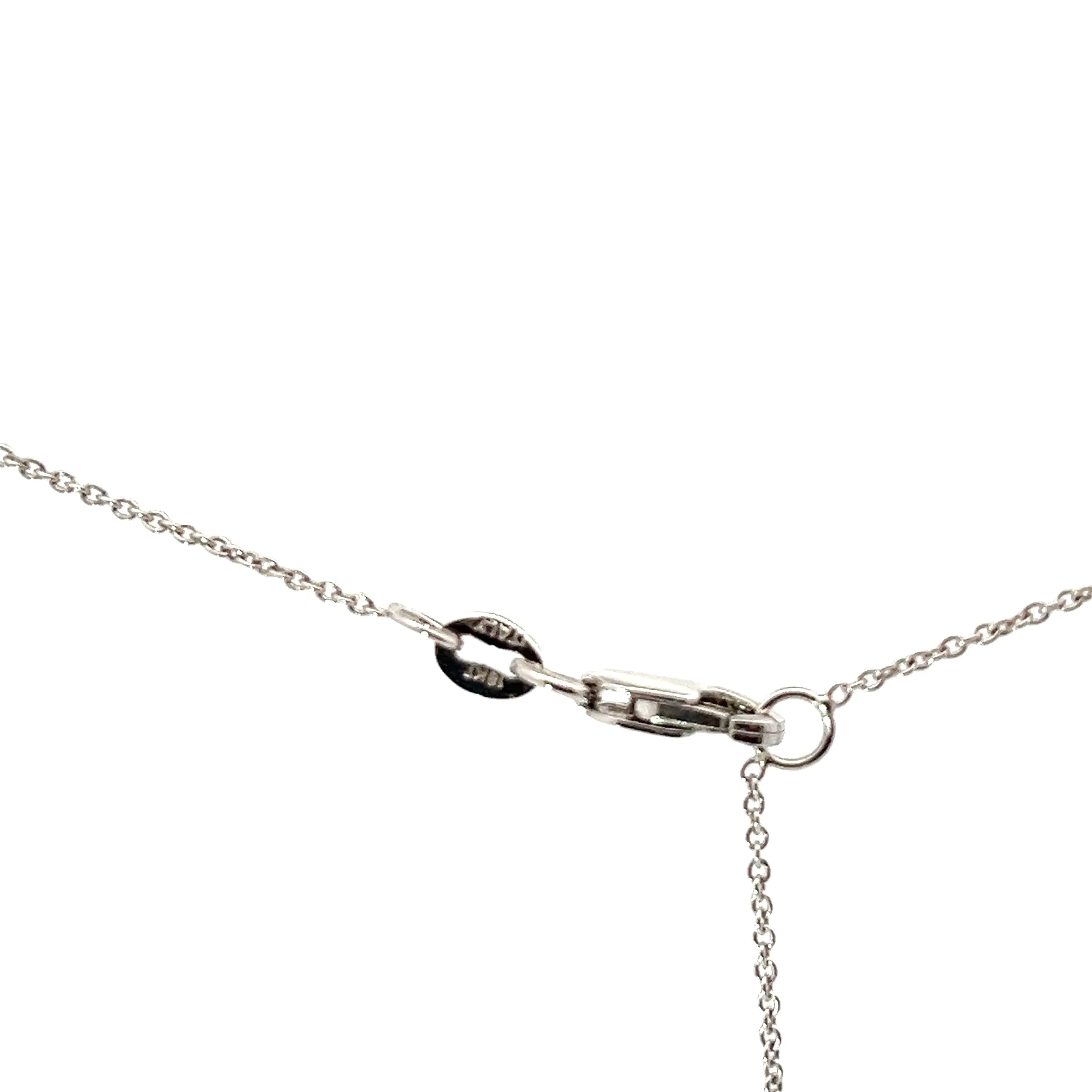 18k White Gold .77ct E VVS2 Round Diamond Necklace Roberto Coin /Diamante Collection