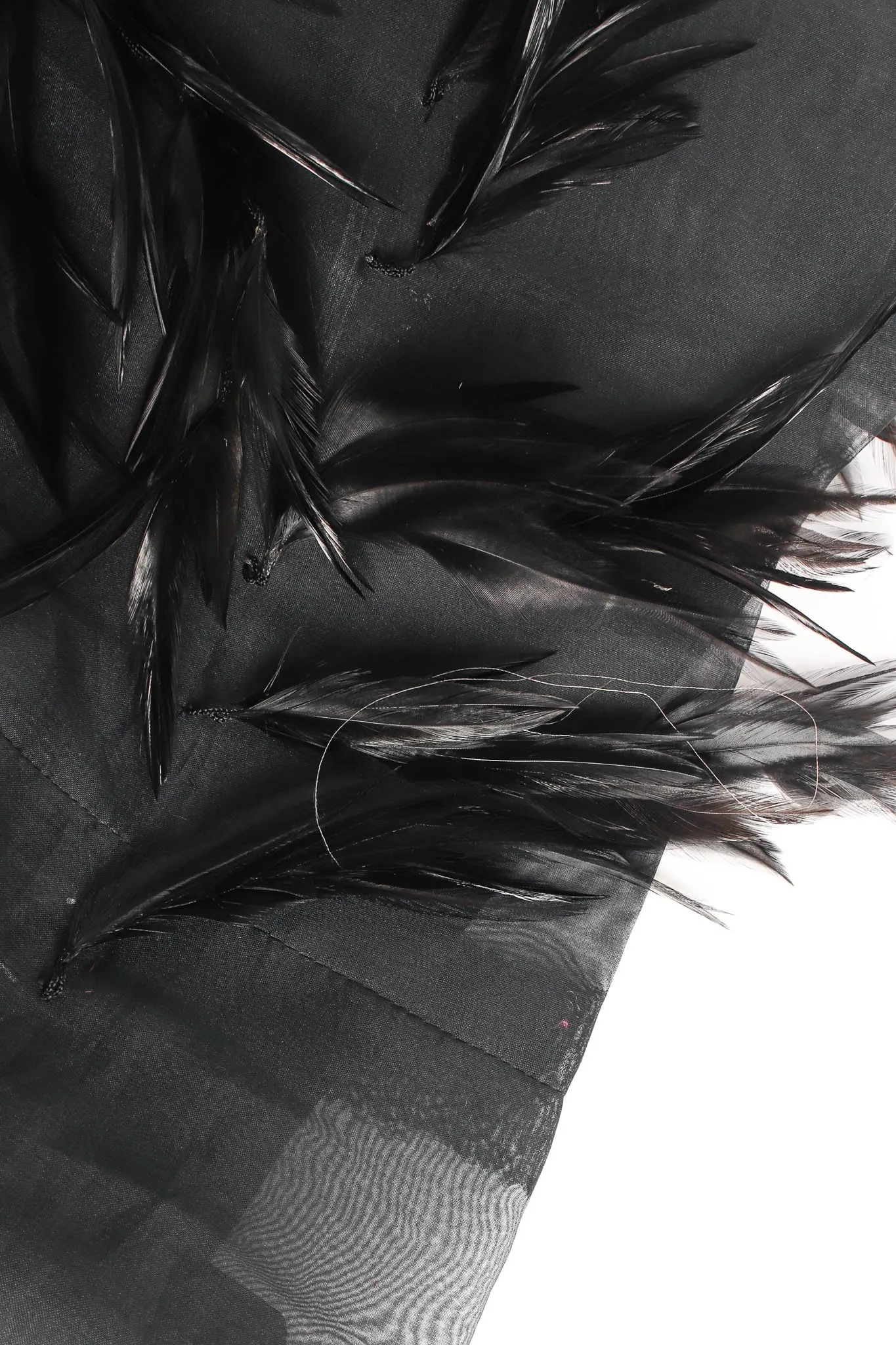 1960s/1970s Haute Couture Velvet Feather Gown